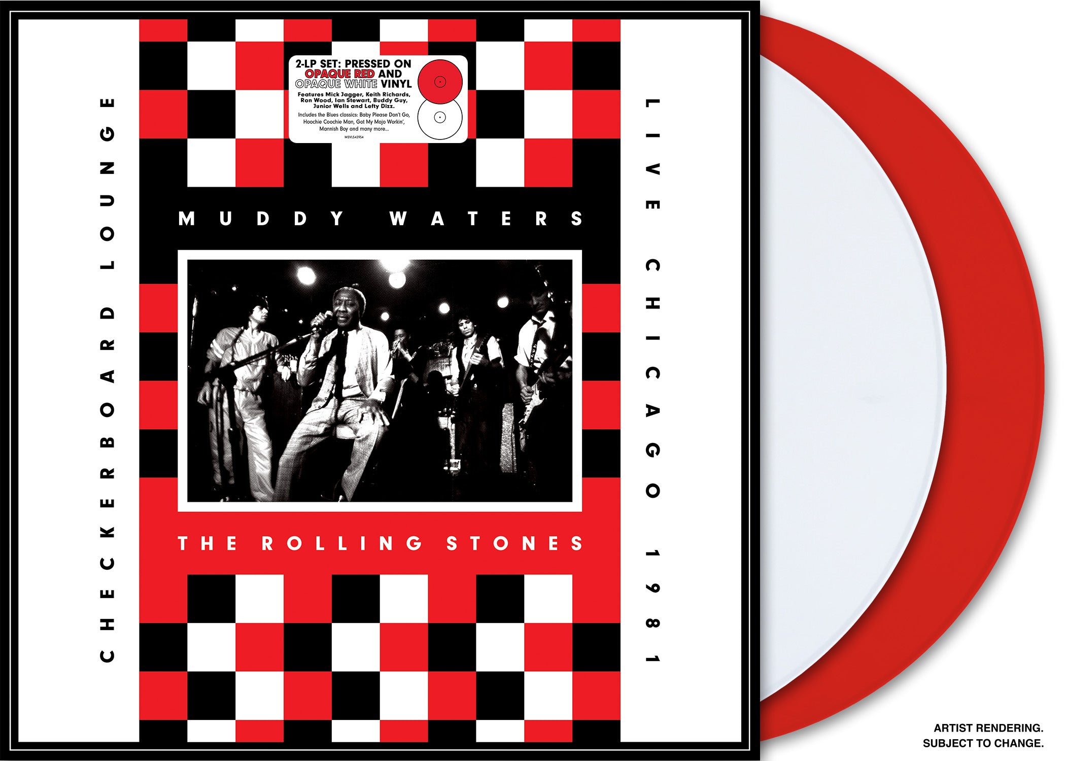 Muddy Waters/Rolling Stones Live At Checkerboard Lounge Chicago 1981 [Opaque Red LP & Opaque White LP] Vinyl Record