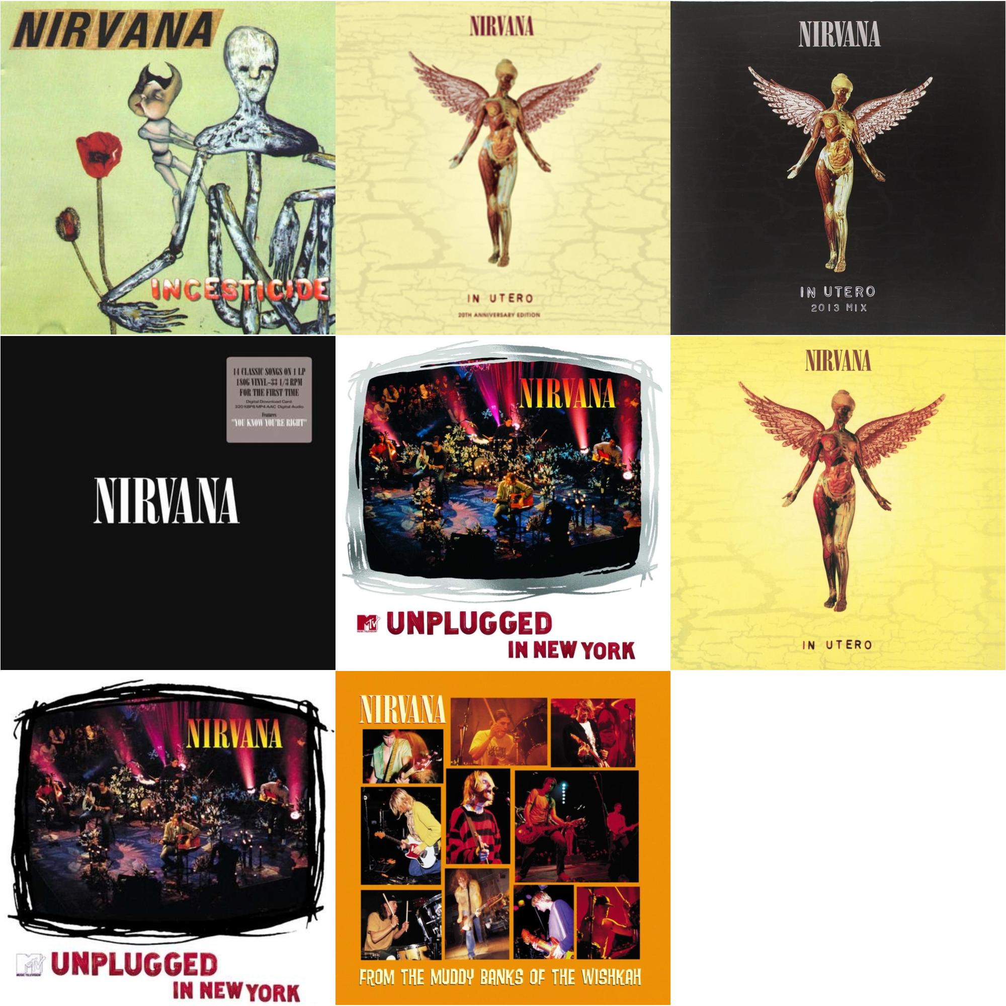 Incesticide (20Th Anniversary 45RPM Edition) & In Utero & In Utero: 2013 Mix (2LP) & Nirvana (150G/Dl Code) & Mtv Unplugged In New York (2 LP) & In Utero (180G/33-1/3 RPM) & Unplugged In N.Y. & From The Muddy Banks Of The Wishkah