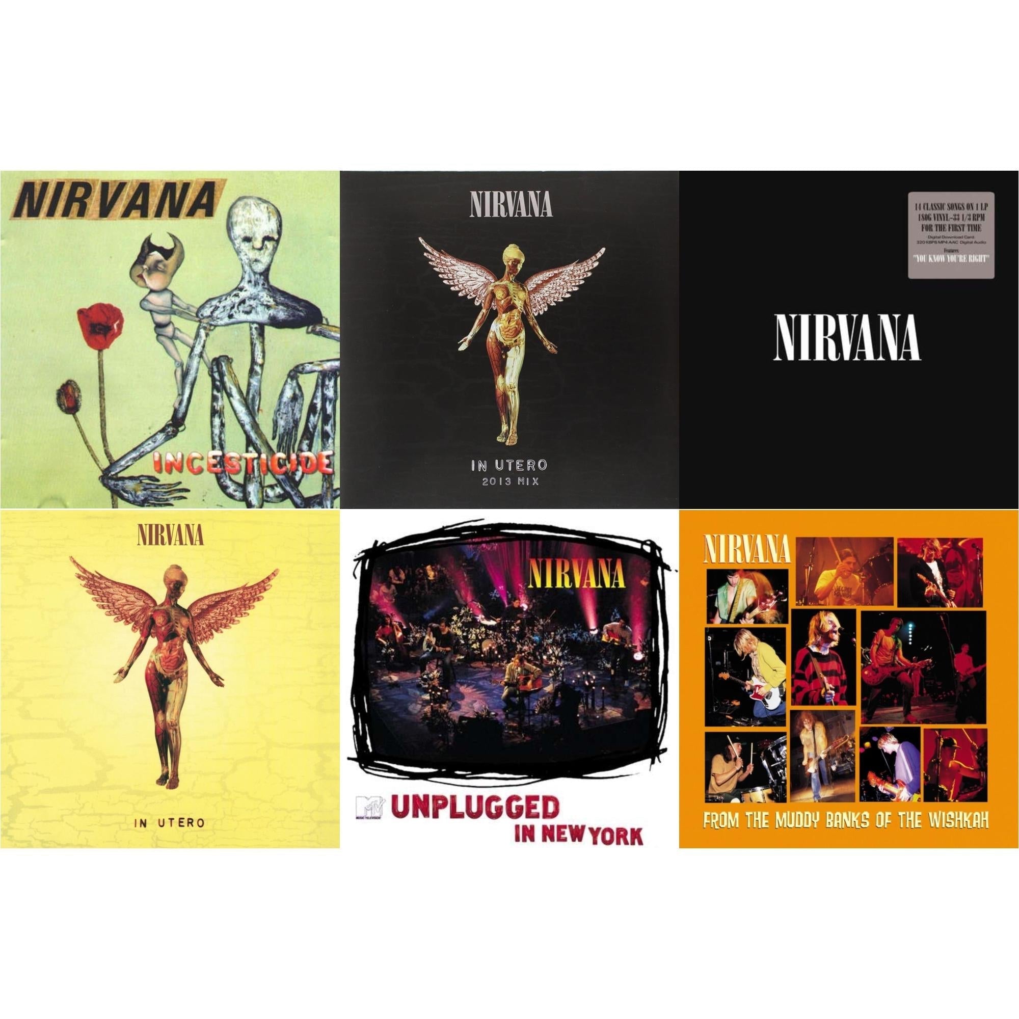Incesticide (20Th Anniversary 45RPM Edition) & In Utero: 2013 Mix (2LP) & Nirvana (150G/Dl Code) & In Utero (180G/33-1/3 RPM) & Unplugged In N.Y. & From The Muddy Banks Of The Wishkah