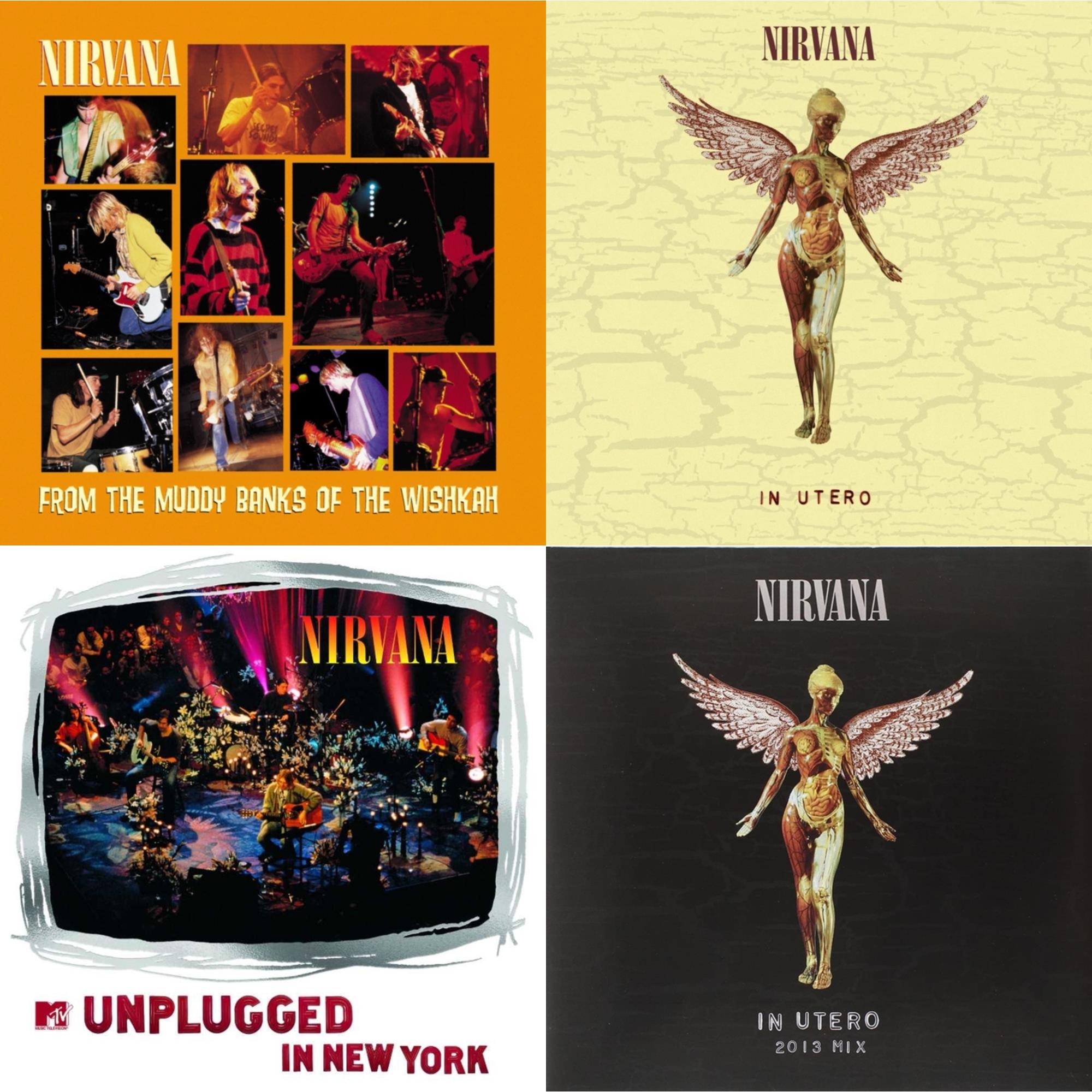 Nirvana - In Utero (30Th Anniversary) (LP/10 Inch) & In Utero: 2013 Mix (2LP) & Mtv Unplugged In New York (2 LP) & From The Muddy Banks Of The Wishkah