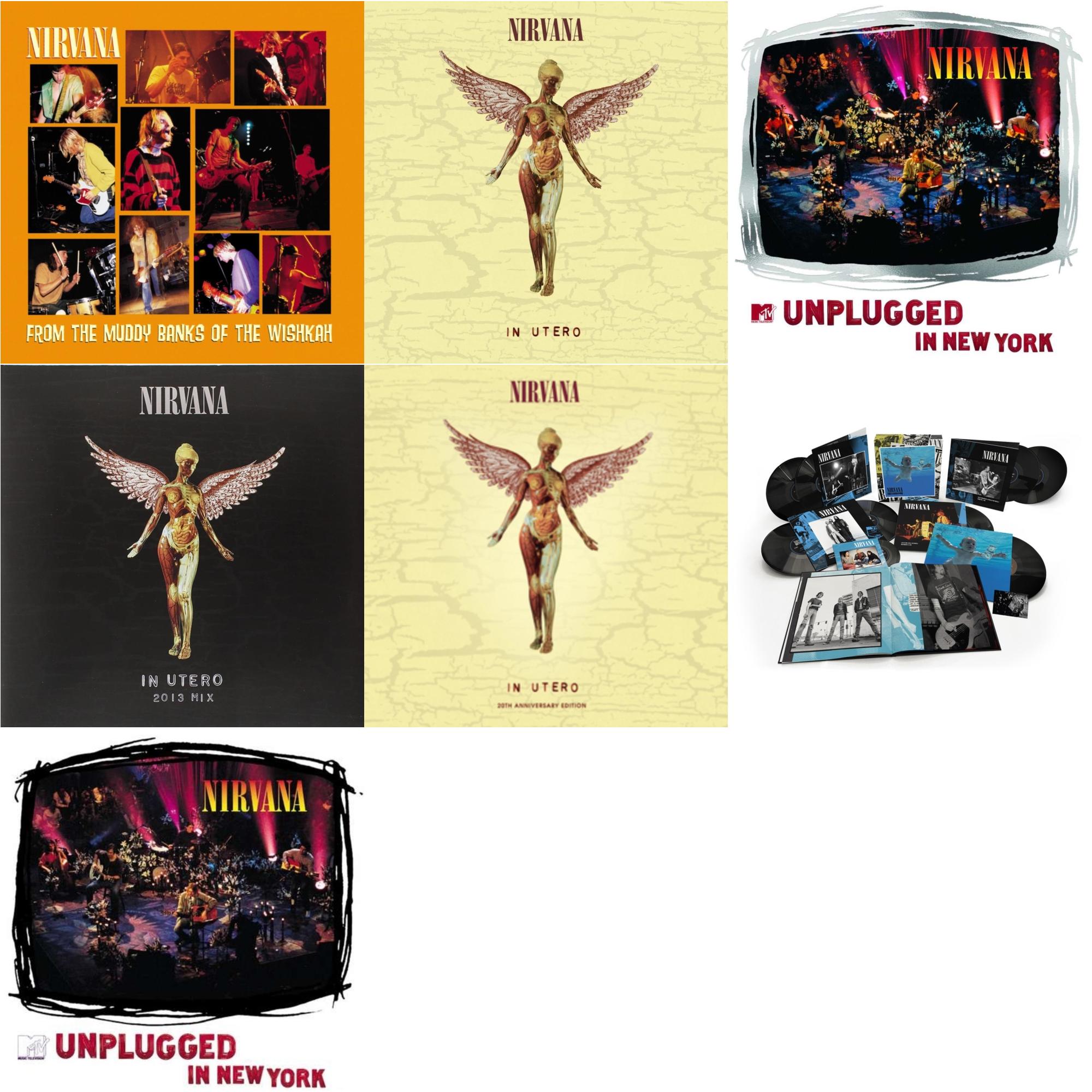 Nirvana - Nevermind (30Th Anniversary/Super Deluxe/8LP/7Inch) & In Utero (30Th Anniversary) (LP/10 Inch) & In Utero & In Utero: 2013 Mix (2LP) & Mtv Unplugged In New York (2 LP) & Unplugged In N.Y. & From The Muddy Banks Of The Wishkah