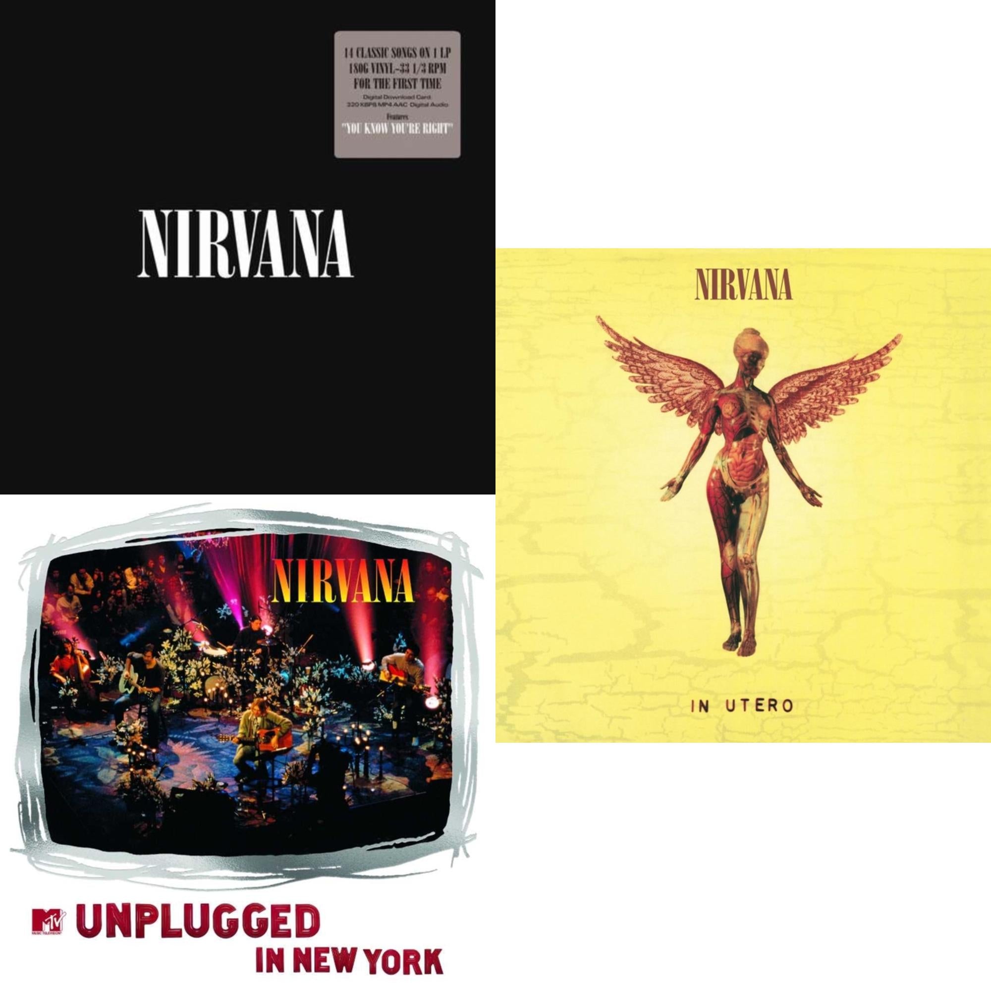 Nirvana (150G/Dl Code) & Mtv Unplugged In New York (2 LP) & In Utero (180G/33-1/3 RPM)