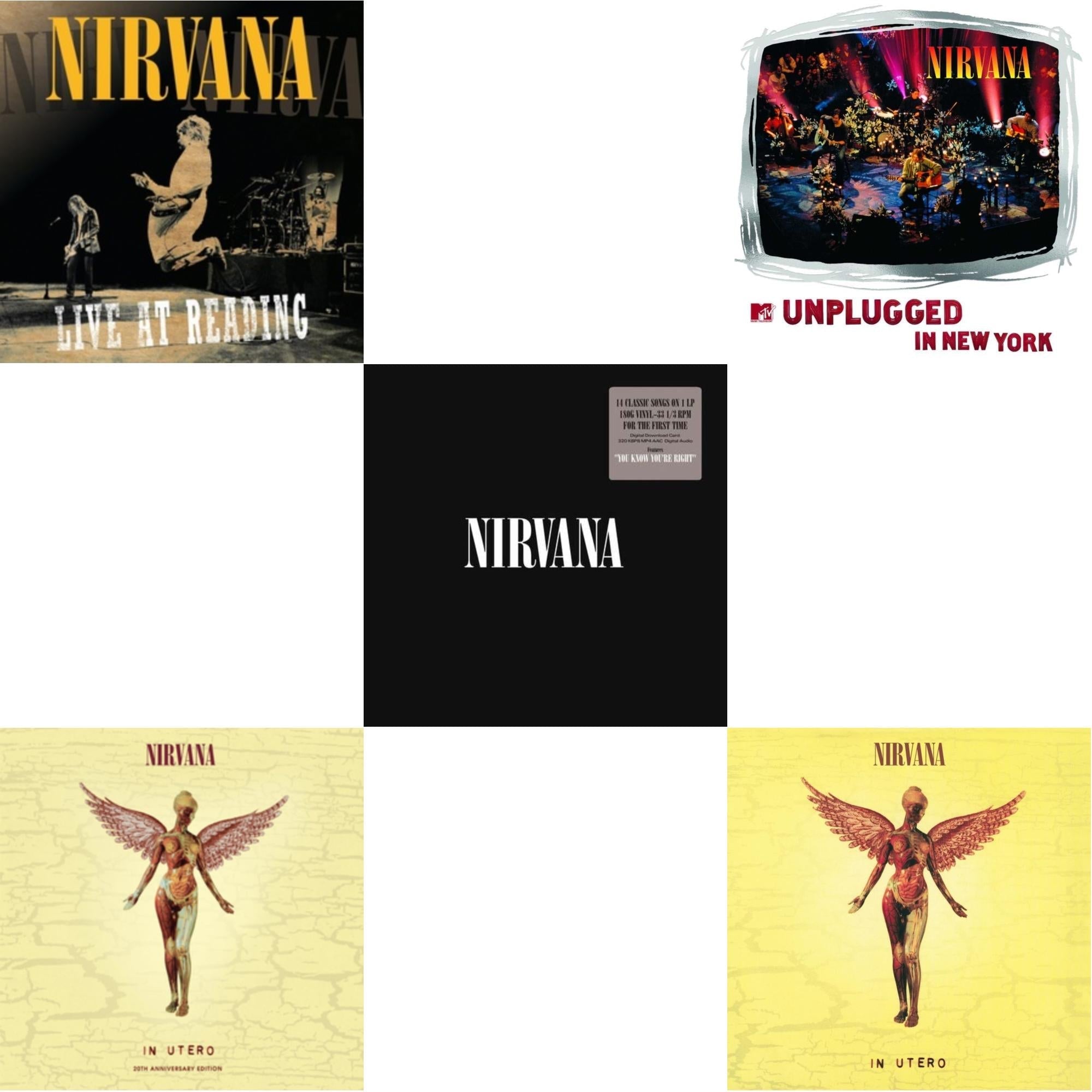 Live At Reading & In Utero & Nirvana (150G/Dl Code) & Mtv Unplugged In New York (2 LP) & In Utero (180G/33-1/3 RPM)