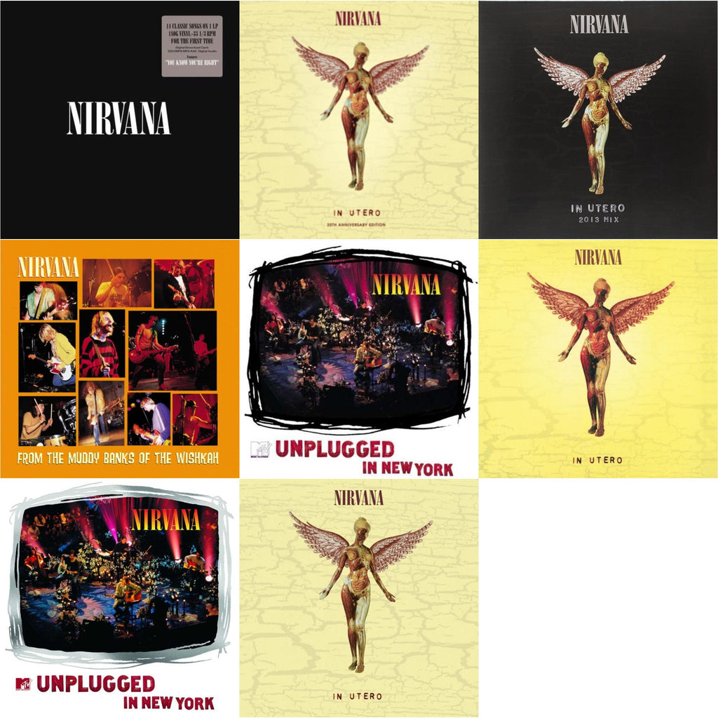 Nirvana - In Utero (30Th Anniversary) (LP/10 Inch) & In Utero & In Utero: 2013 Mix (2LP) & Nirvana (150G/Dl Code) & Mtv Unplugged In New York (2 LP) & In Utero (180G/33-1/3 RPM) & Unplugged In N.Y. & From The Muddy Banks Of The Wishkah