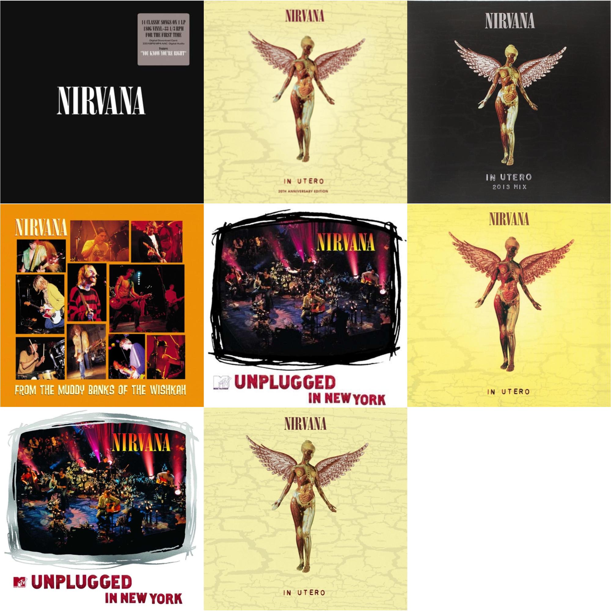 Nirvana - In Utero (30Th Anniversary) (LP/10 Inch) & In Utero & In Utero: 2013 Mix (2LP) & Nirvana (150G/Dl Code) & Mtv Unplugged In New York (2 LP) & In Utero (180G/33-1/3 RPM) & Unplugged In N.Y. & From The Muddy Banks Of The Wishkah