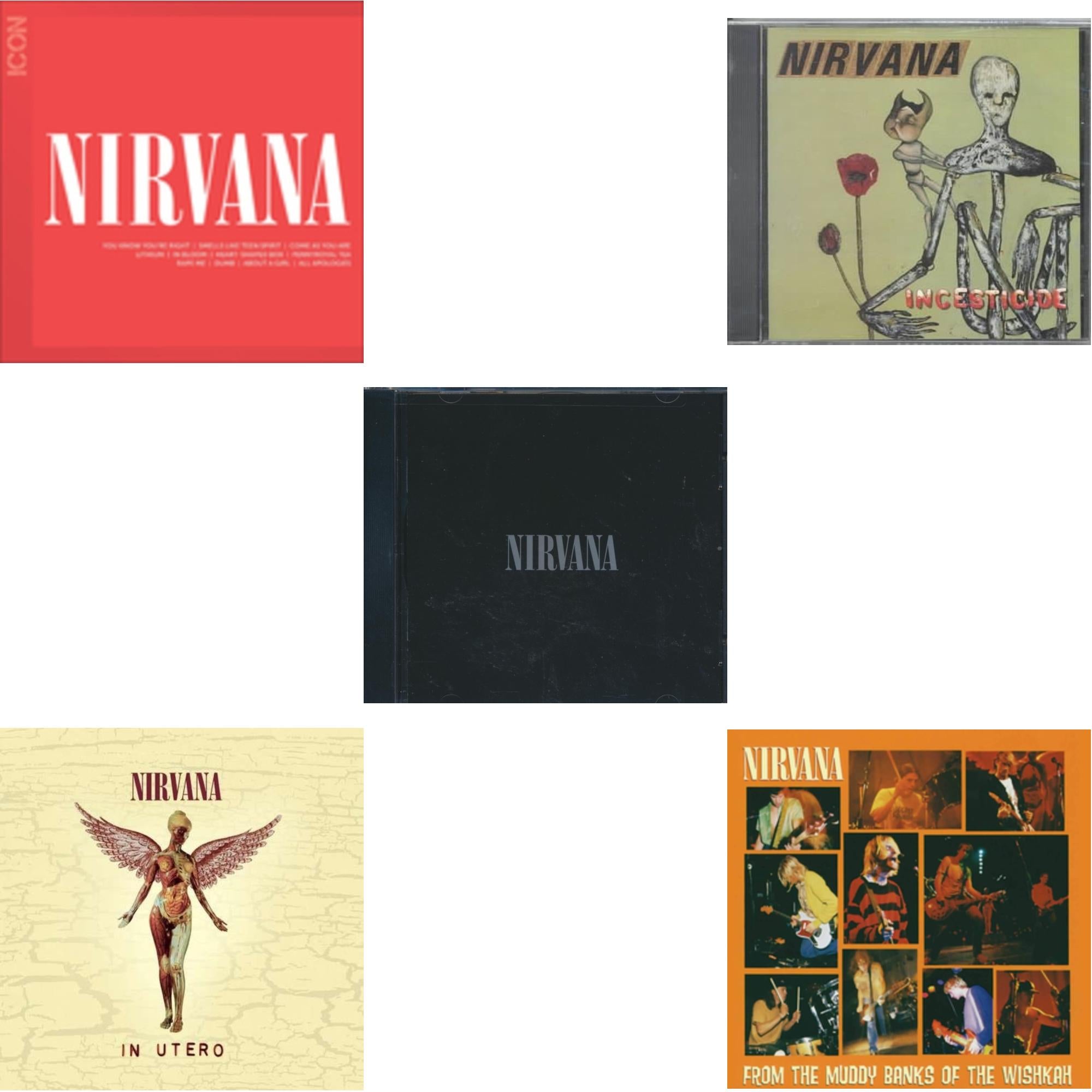 Nirvana - Icon & In Utero & Nirvana & Incesticide & From Muddy Banks Of Wishkah - CD Bundle