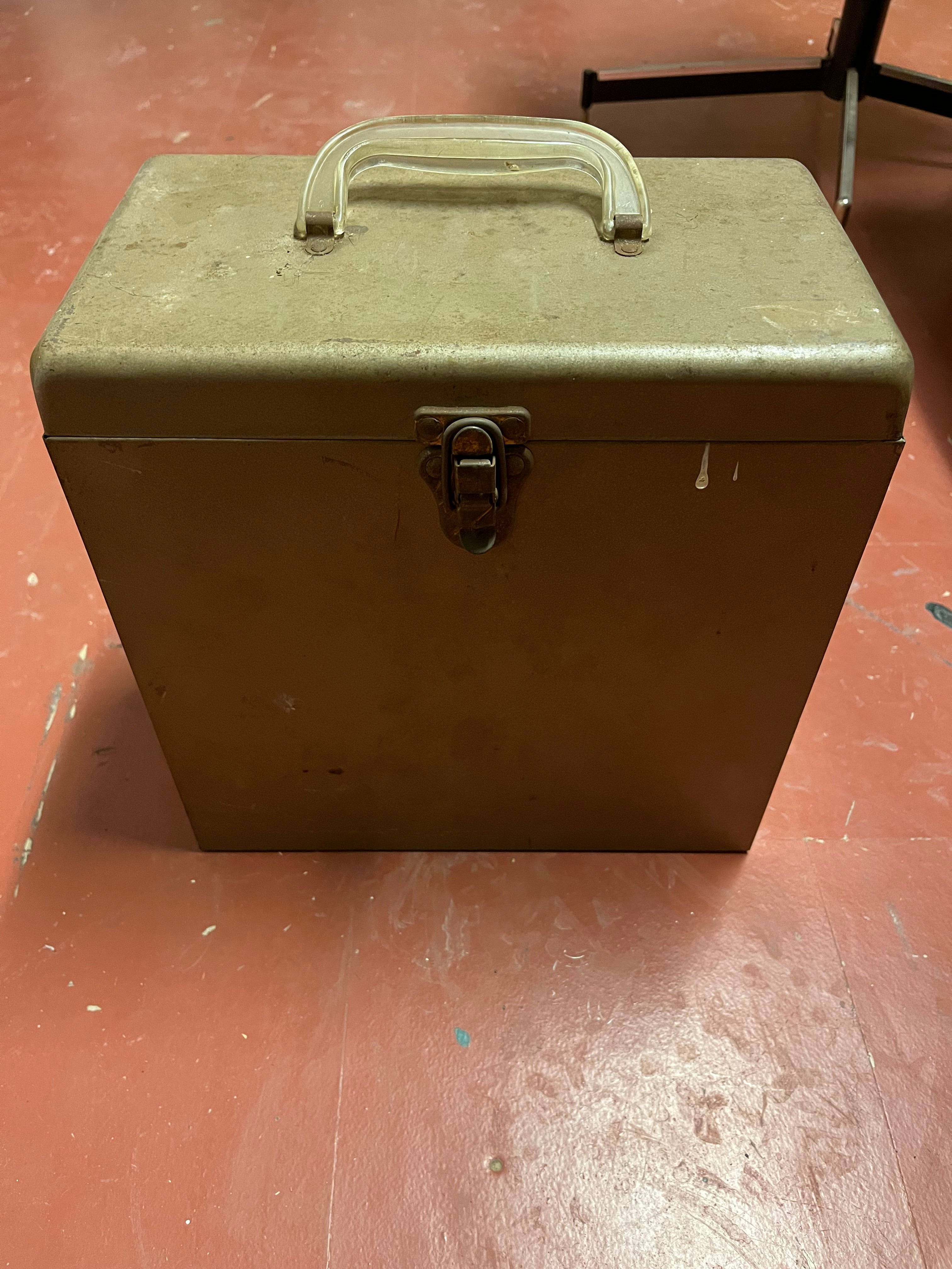AMFILE Platter-Pak STEEL 78 Phonograph Record Case w INTACT Index File |