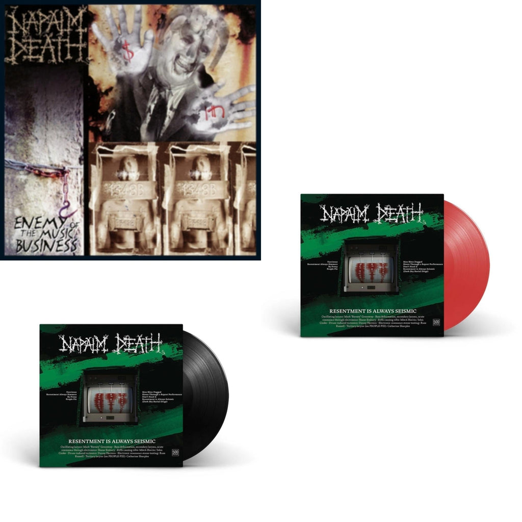 Napalm Death - Enemy Of The Music Business (Red LP Vinyl) & Resentment Is Always Seismic - A Final Throw Of Throes & Resentment Is Always Seismic - A Final Throw Of Throes (Transparent Red LP Vinyl)