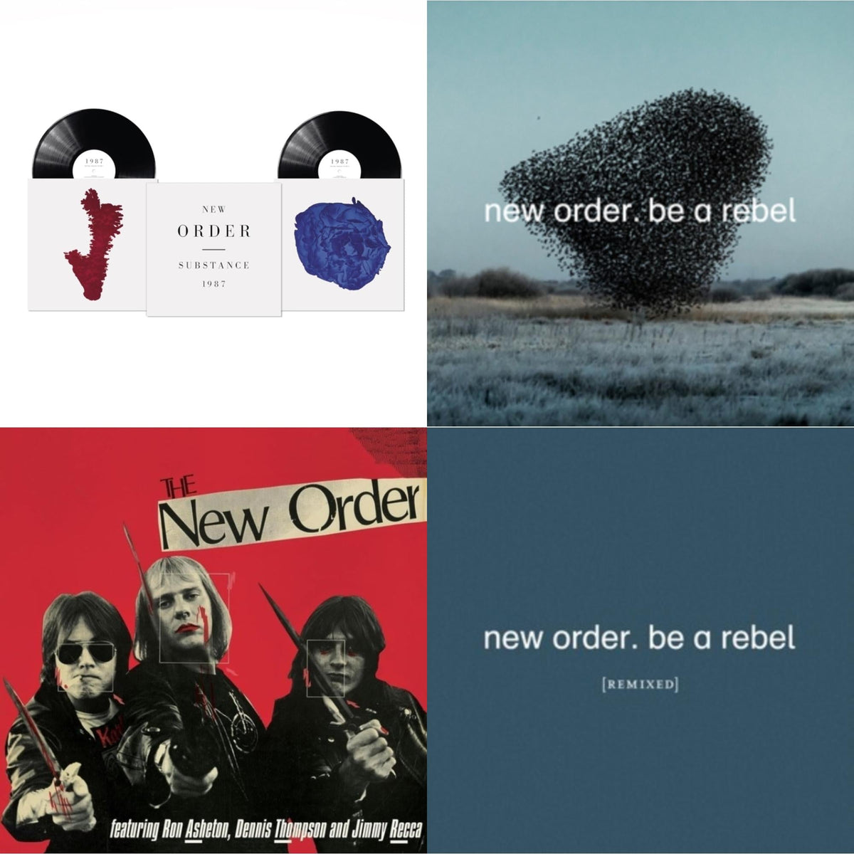 New Order - Substance (2023 Reissue) (2LP) & Be A Rebel Ep & New Order (Marble LP Vinyl) & Be A Rebel Remixed (Limited Edition/Clear LP Vinyl)