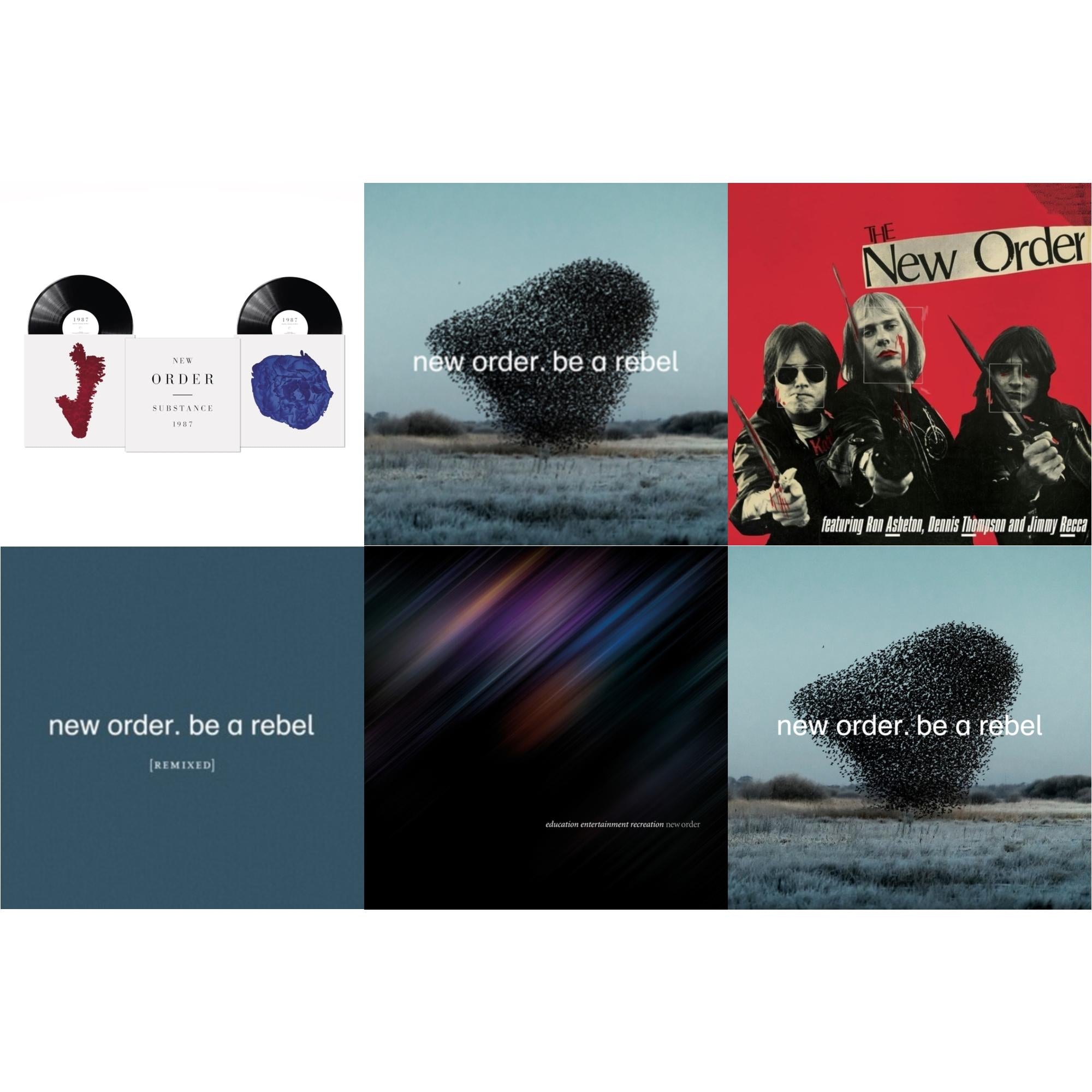 Education Entertainment Recreation (Live) & Substance (2023 Reissue) (2LP) & Be A Rebel Ep & Be A Rebel Remixed (Limited Edition/Clear LP Vinyl) & Be A Rebel & New Order (Marble LP Vinyl)