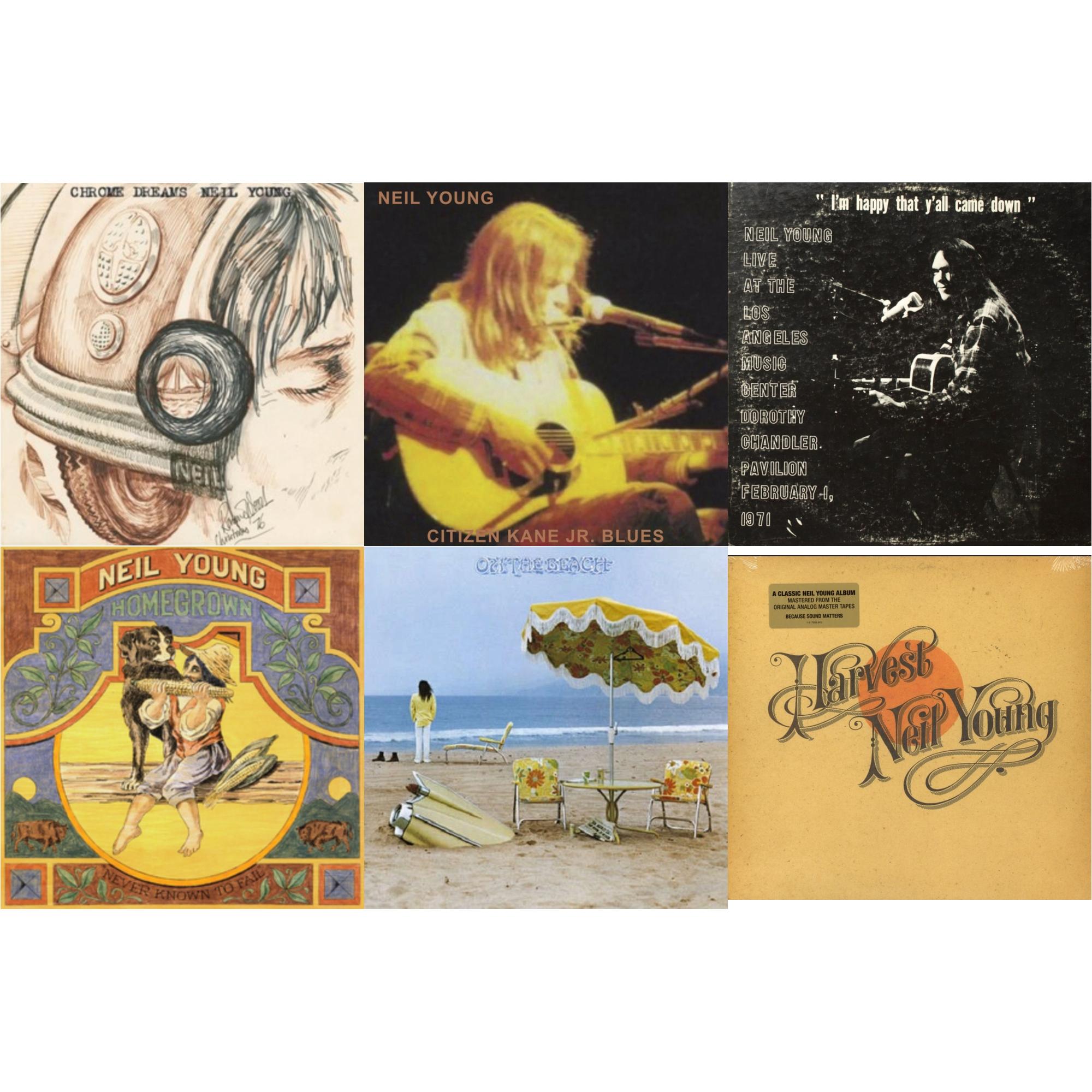 Chrome Dreams (2LP) & Citizen Kane Jr. Blues 1974 (Live At The Bottom Line) & Dorothy Chandler Pavilion 1971 & Homegrown & On The Beach & Harvest