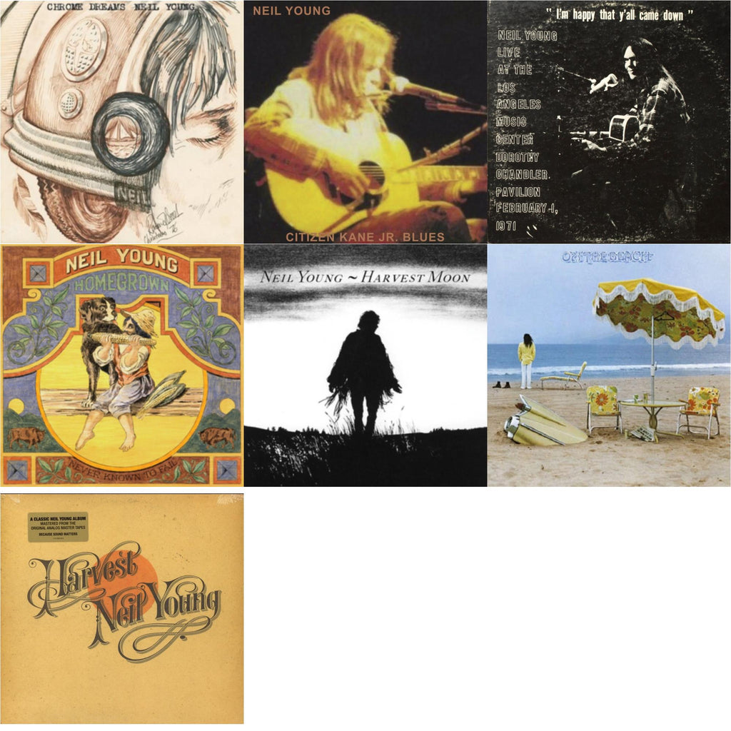 Chrome Dreams (2LP) & Citizen Kane Jr. Blues 1974 (Live At The Bottom Line) & Dorothy Chandler Pavilion 1971 & Homegrown & Harvest Moon (2LP) & On The Beach & Harvest