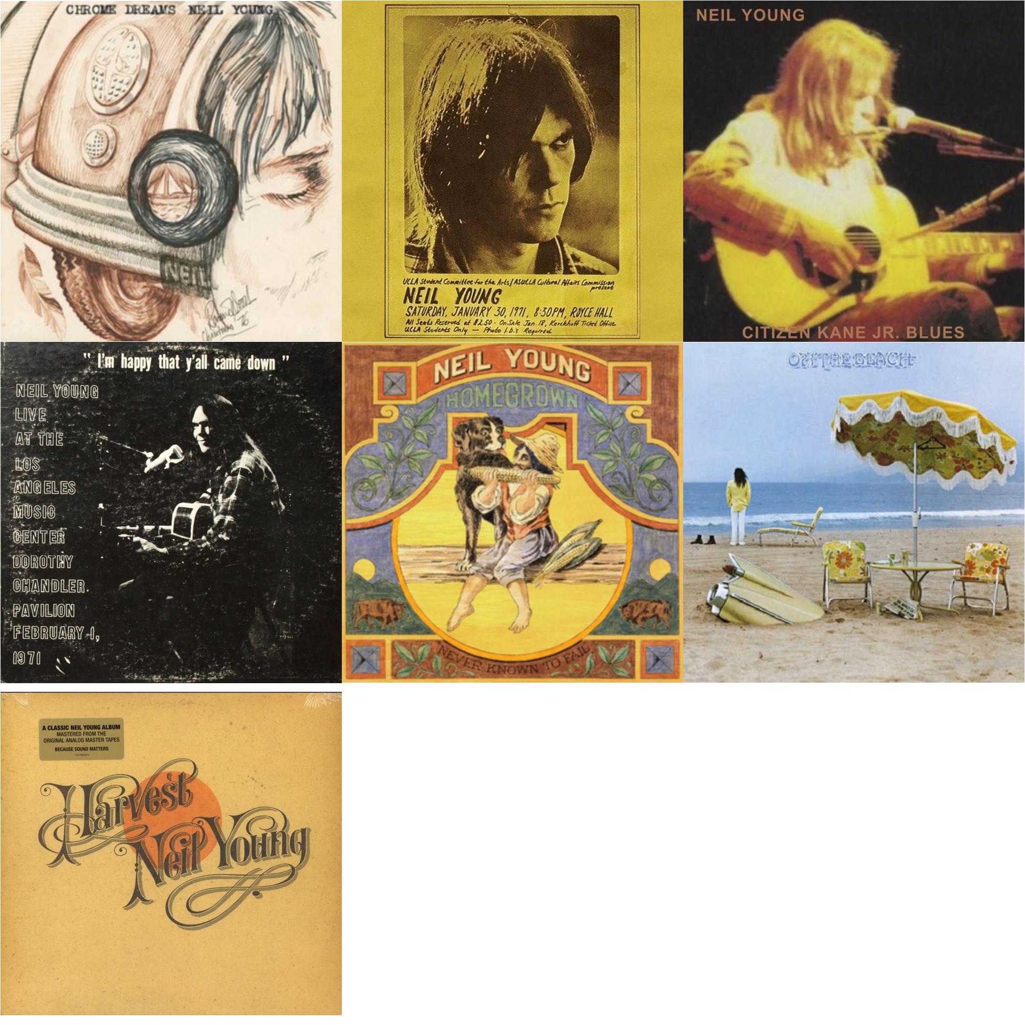 Chrome Dreams (2LP) & Royce Hall 1971 & Citizen Kane Jr. Blues 1974 (Live At The Bottom Line) & Dorothy Chandler Pavilion 1971 & Homegrown & On The Beach & Harvest