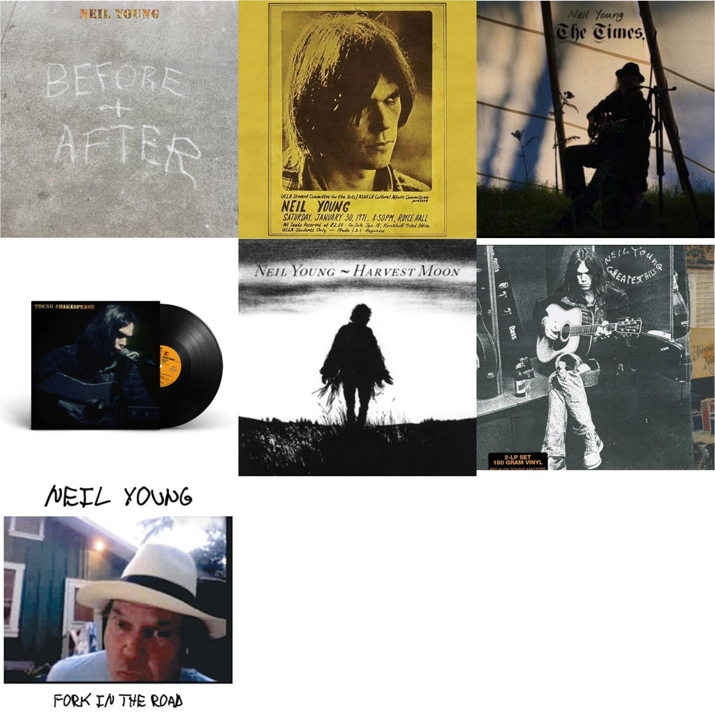 Neil Young - Before & After (Clear LP Vinyl) (I) & Royce Hall 1971 & Times & Young Shakespeare & Harvest Moon (2LP) & Greatest Hits & Fork In The Road (140G)