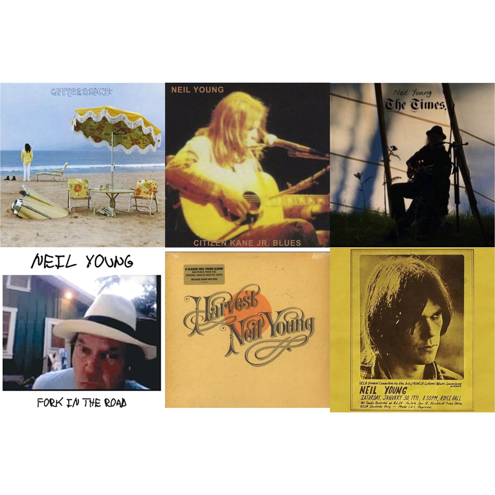 Royce Hall 1971 & Citizen Kane Jr. Blues 1974 (Live At The Bottom Line) & Times & On The Beach & Harvest & Fork In The Road (140G)