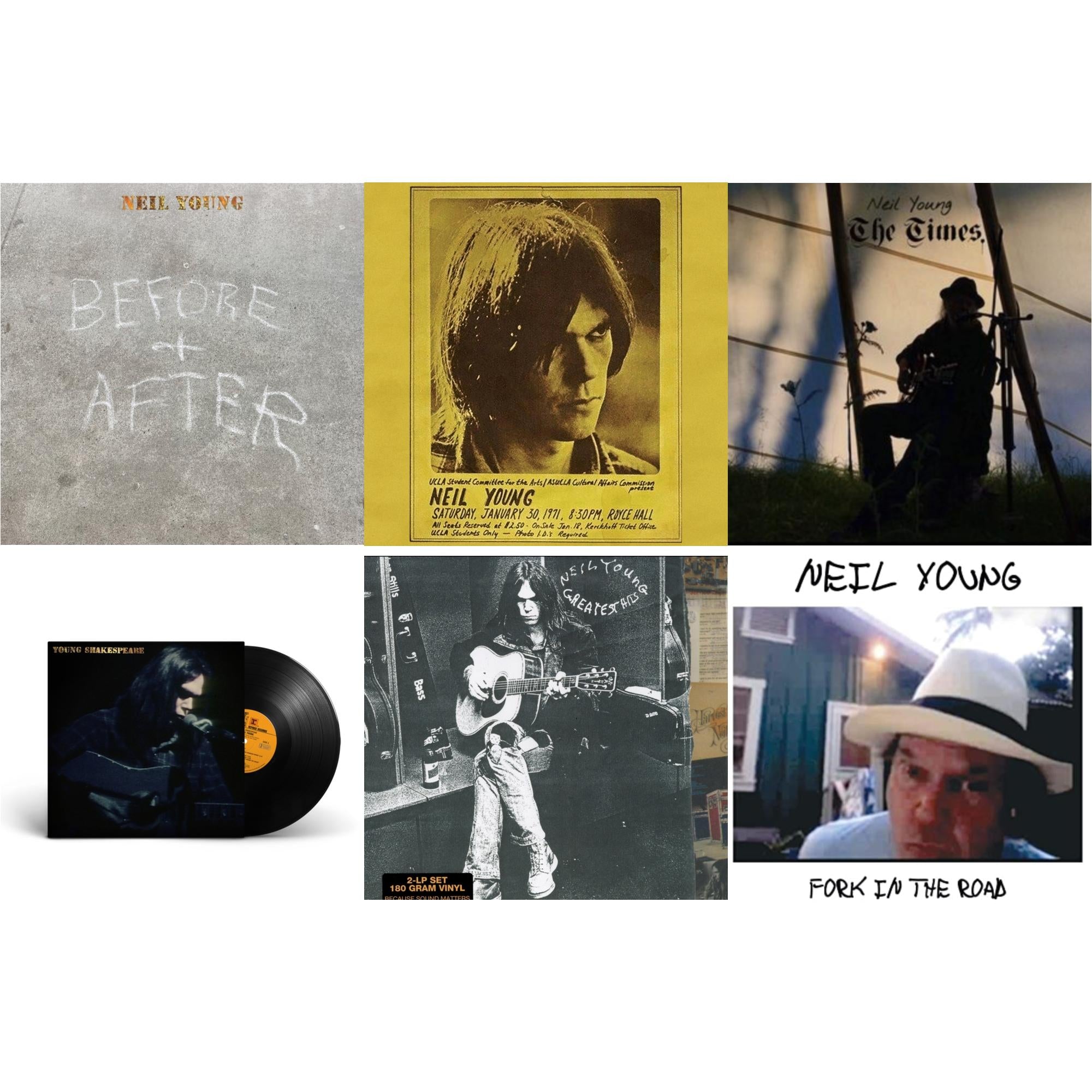 Neil Young - Before & After (Clear LP Vinyl) (I) & Royce Hall 1971 & Times & Young Shakespeare & Greatest Hits & Fork In The Road (140G)