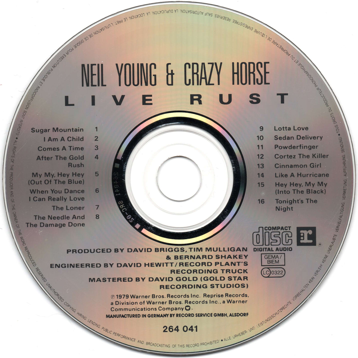 Neil Young – Live Rust Music CD