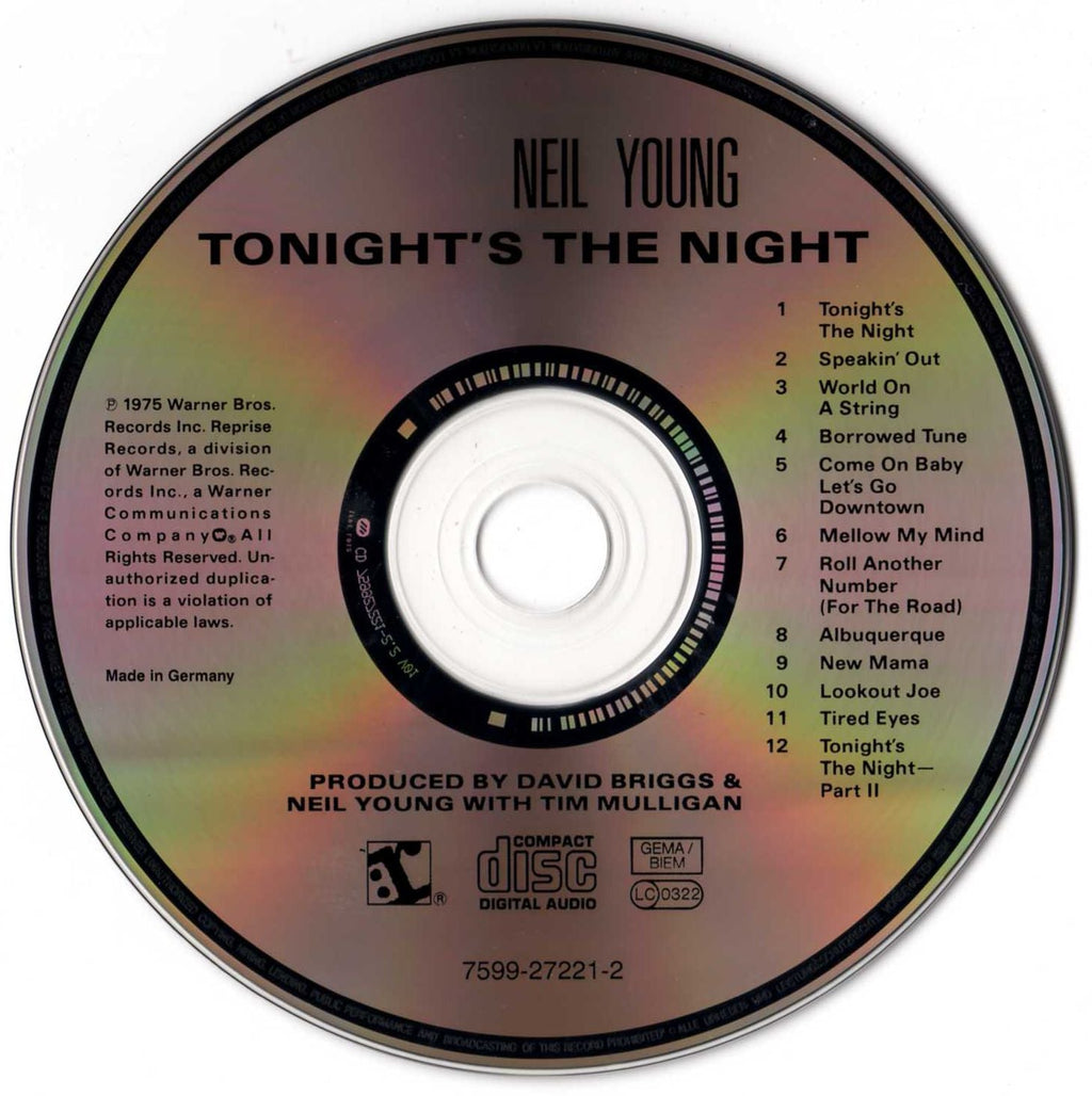 Neil Young – Tonight's the Night Music CD