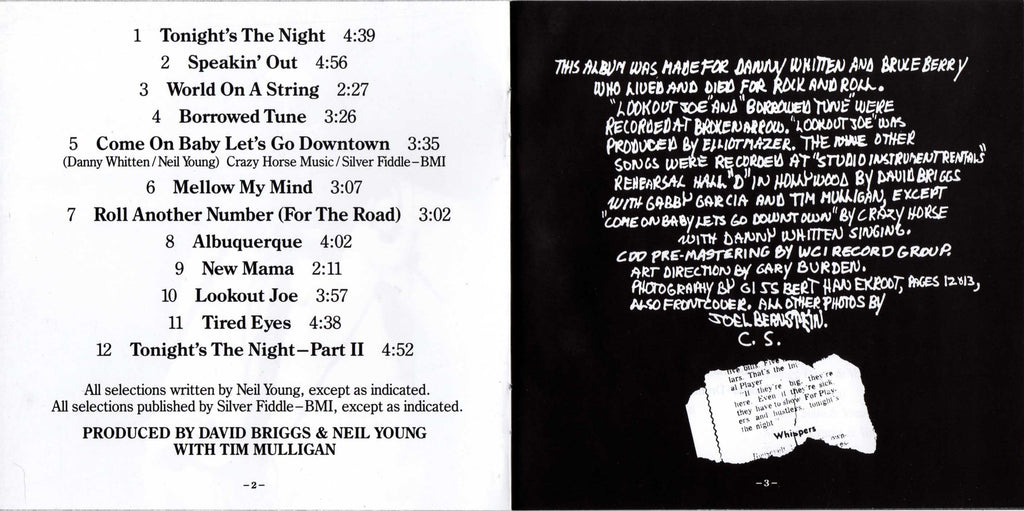 Neil Young – Tonight's the Night Music CD