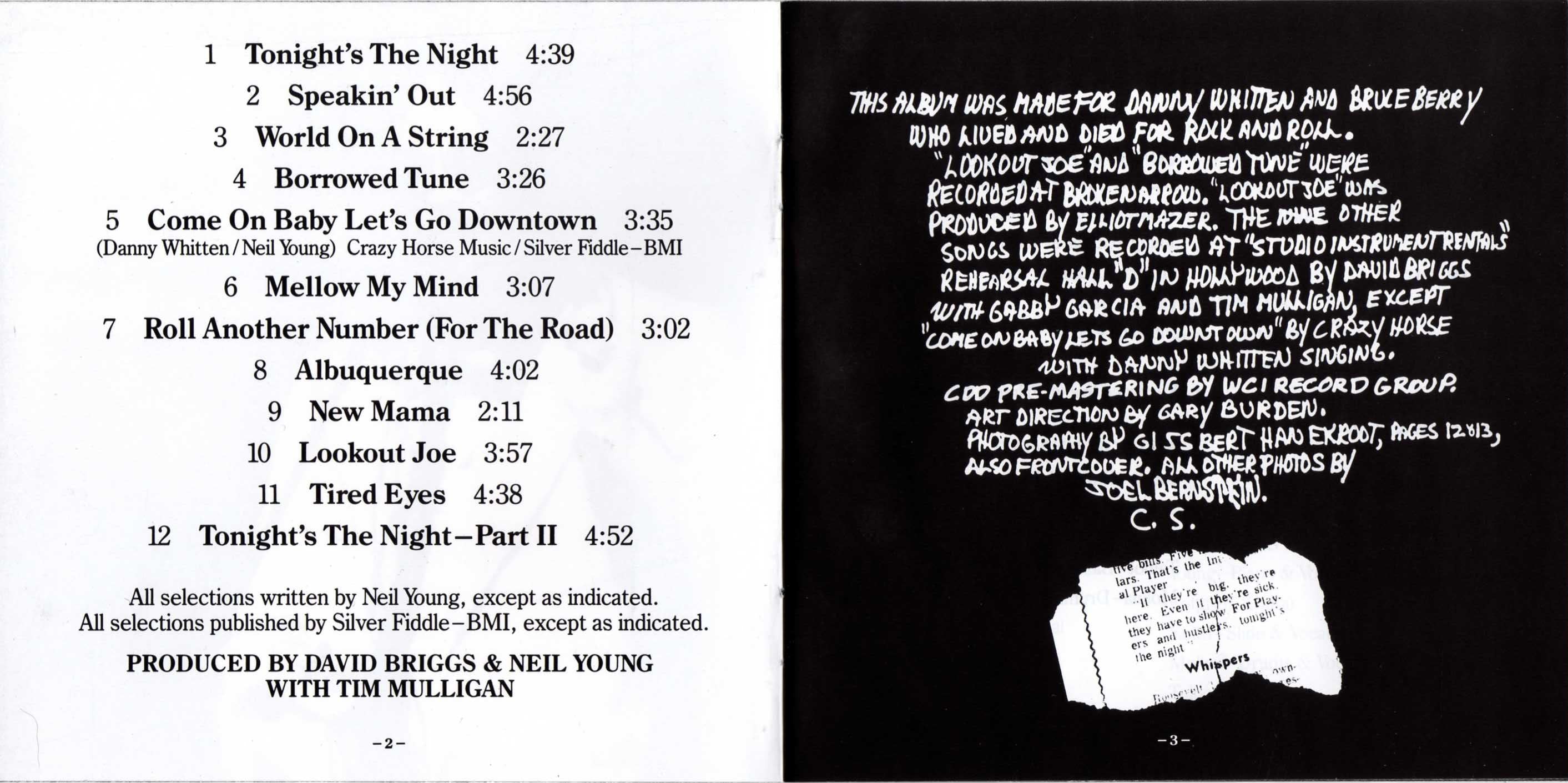 Neil Young – Tonight's the Night Music CD