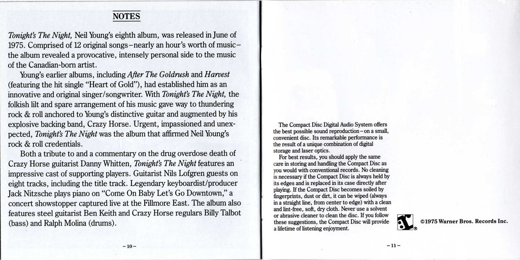Neil Young – Tonight's the Night Music CD