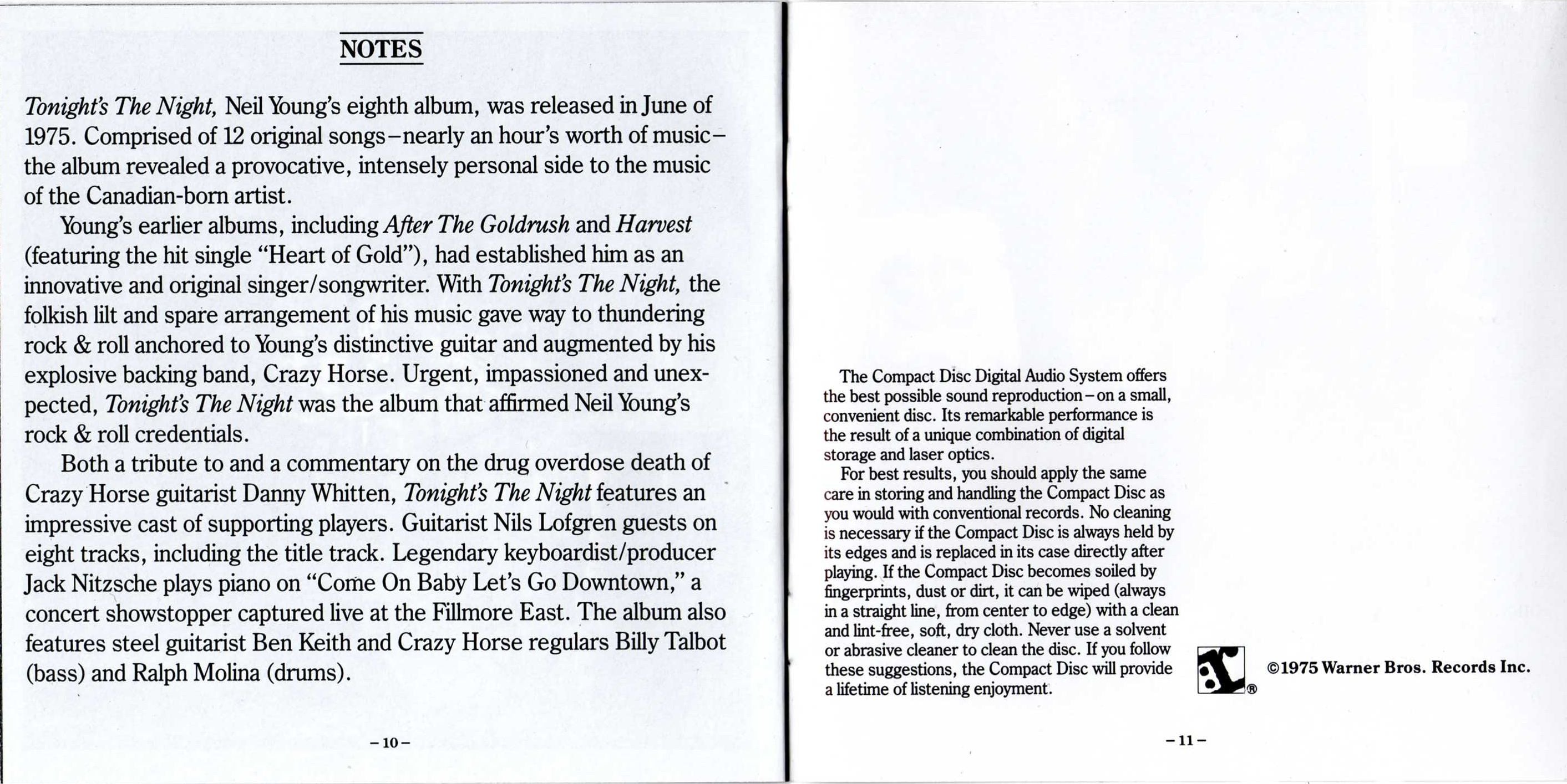 Neil Young – Tonight's the Night Music CD