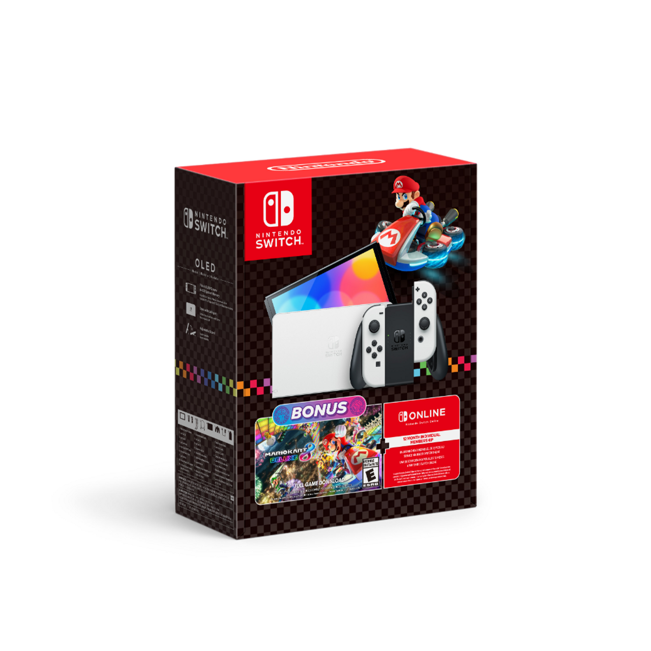 Nintendo - Switch Console Neon Red & Blue: OLED Model - Mario Kart 8 Deluxe Bundle (2024)