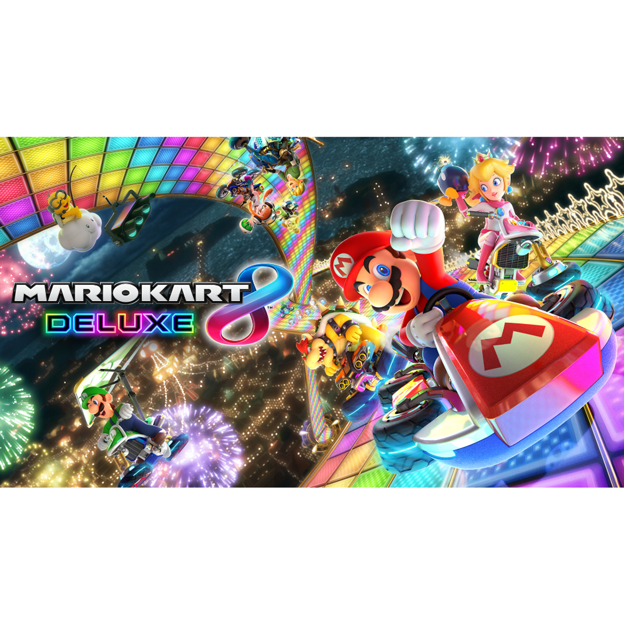Nintendo - Switch Console Neon Red & Blue: OLED Model - Mario Kart 8 Deluxe Bundle (2024)