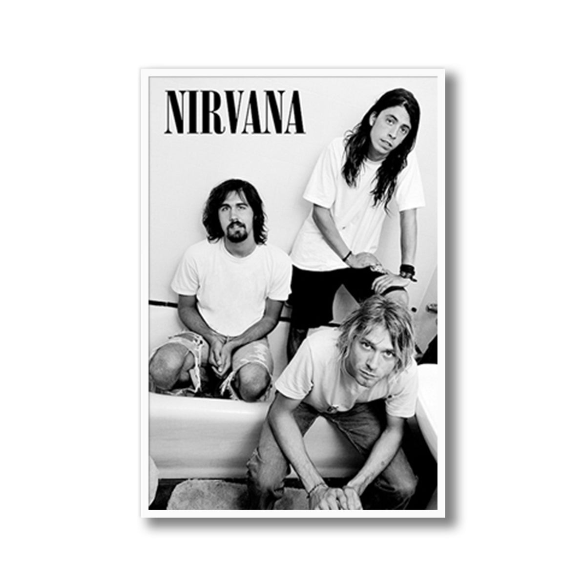 Nirvana Bathtub Group Photo Framed Poster