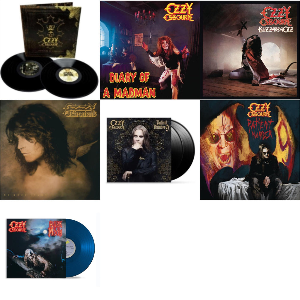 Ozzy Osbourne - No More Tears (2LP) & Patient Number 9 & Patient #9 (2LP/Alternative Todd Mcarlane Cover/Comic Book & Bark At The Moon (40Th Anniversary) (Translucent Cobalt Blue LP Vinyl) & Blizzard Of Ozz (180G/30Th Anniversary Legacy Edition) &