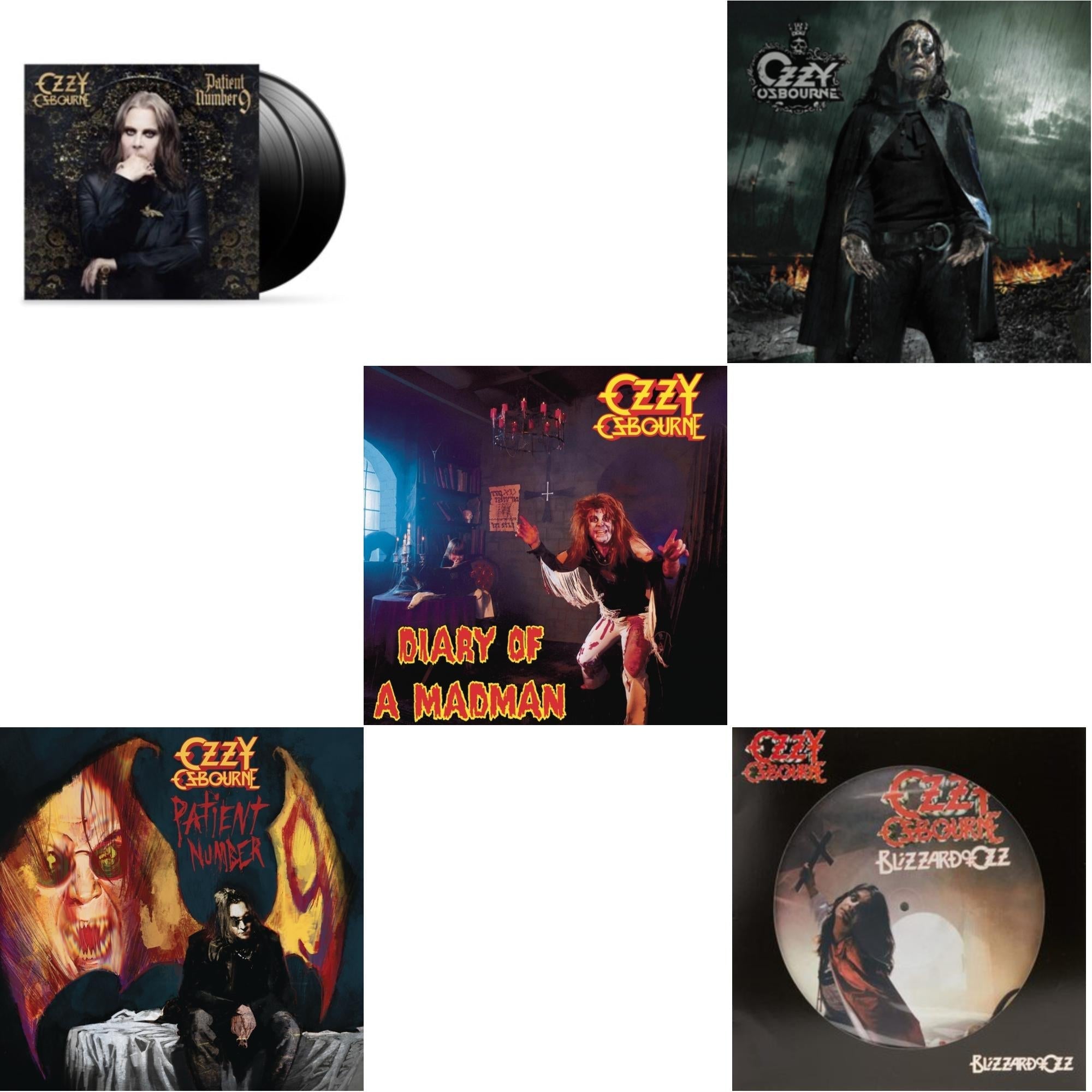 Ozzy Osbourne - Patient Number 9 & Black Rain (2LP) & Patient #9 (2LP/Alternative Todd Mcarlane Cover/Comic Book & Diary Of A Madman (180G) & Blizzard Of Ozz (Picture Disc)