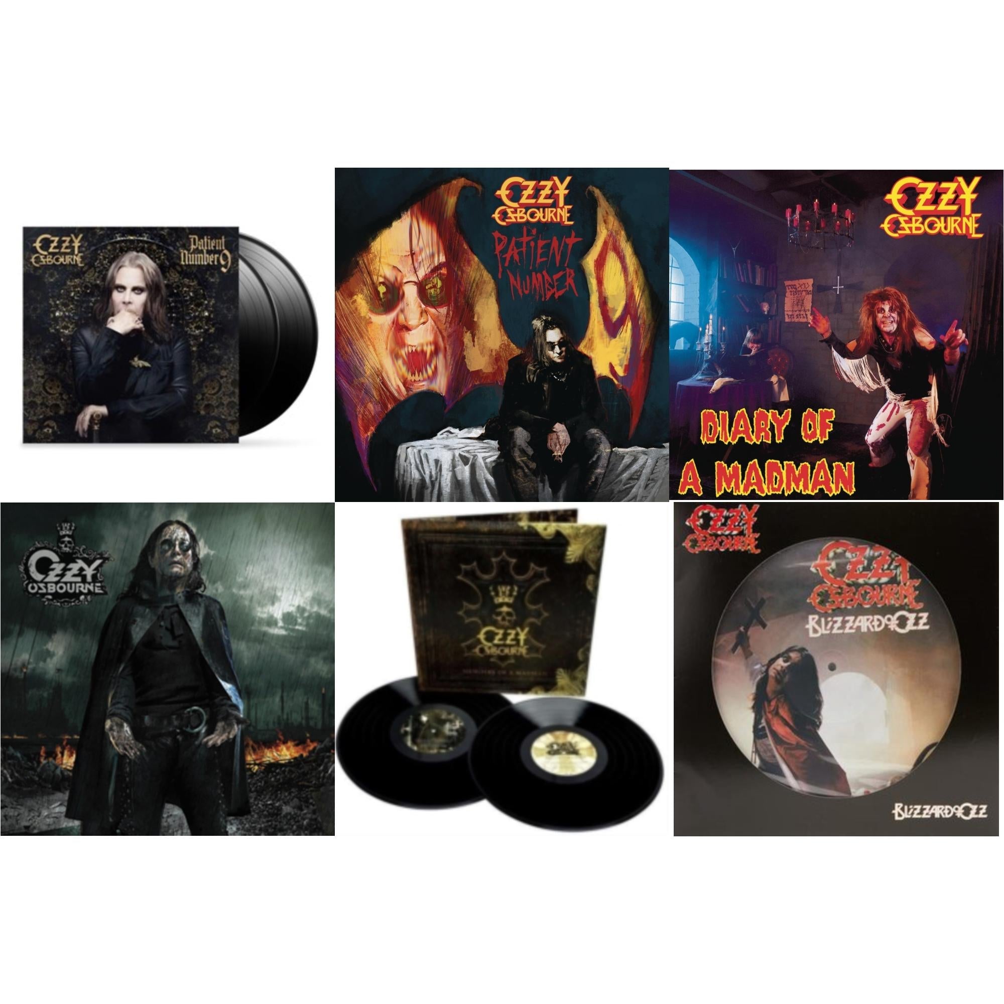 Ozzy Osbourne - Patient Number 9 & Black Rain (2LP) & Patient #9 (2LP/Alternative Todd Mcarlane Cover/Comic Book & Diary Of A Madman (180G) & Blizzard Of Ozz (Picture Disc) & Memoirs Of A Madman (2LP/180G/Gatefold)