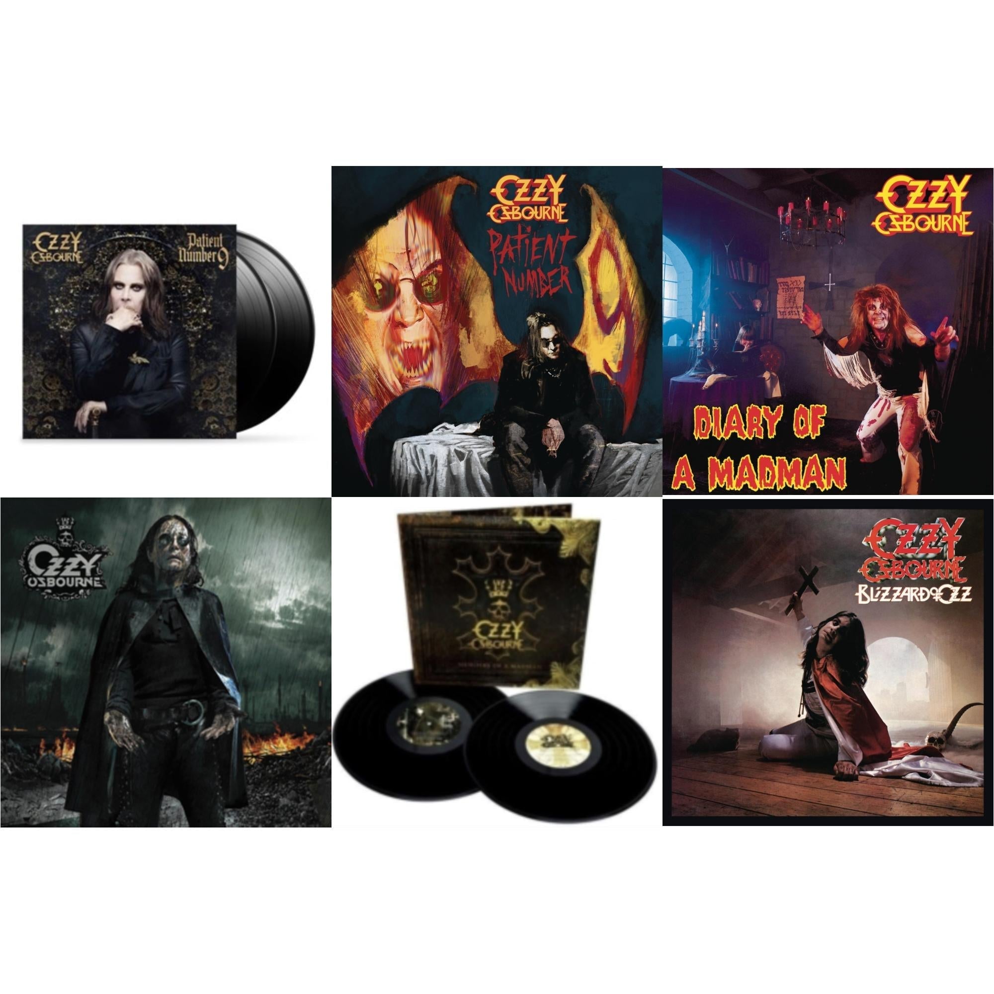 Ozzy Osbourne - Patient Number 9 & Black Rain (2LP) & Patient #9 (2LP/Alternative Todd Mcarlane Cover/Comic Book & Blizzard Of Ozz (180G/30Th Anniversary Legacy Edition) & Diary Of A Madman (180G) & Memoirs Of A Madman (2LP/180G/Gatefold)