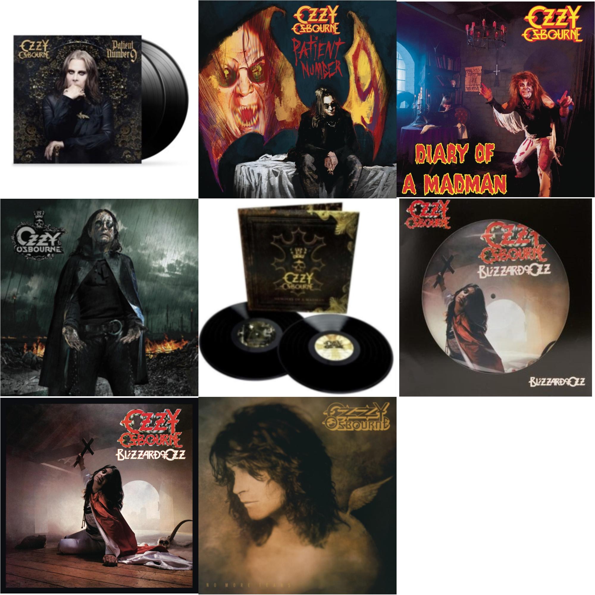 Ozzy Osbourne - No More Tears (2LP) & Patient Number 9 & Black Rain (2LP) & Patient #9 (2LP/Alternative Todd Mcarlane Cover/Comic Book & Blizzard Of Ozz (180G/30Th Anniversary Legacy Edition) & Diary Of A Madman (180G) & Blizzard Of Ozz (Picture