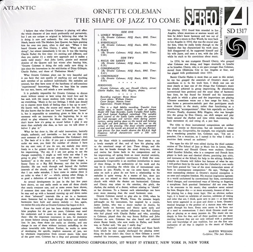 Ornette Coleman – Shape Of Jazz To Come (LP Vinyl) Vinyl Record