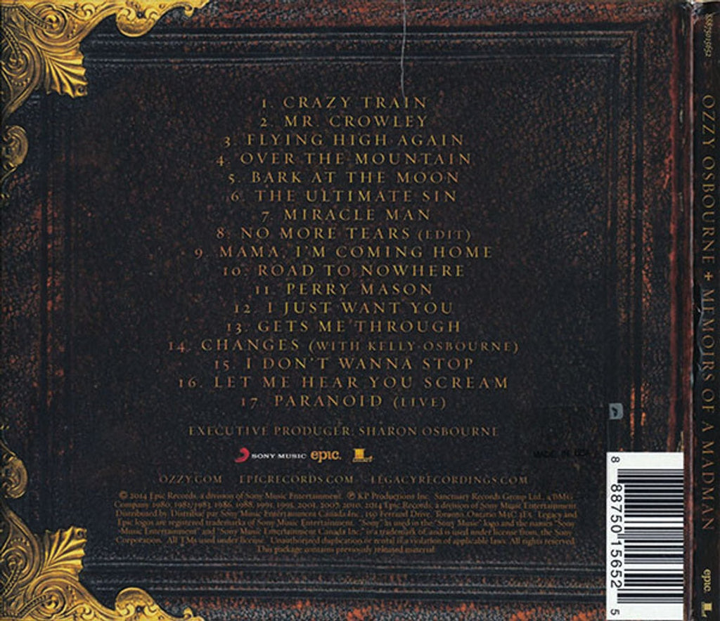 Ozzy Osbourne – Memoirs of a Madman Music CD