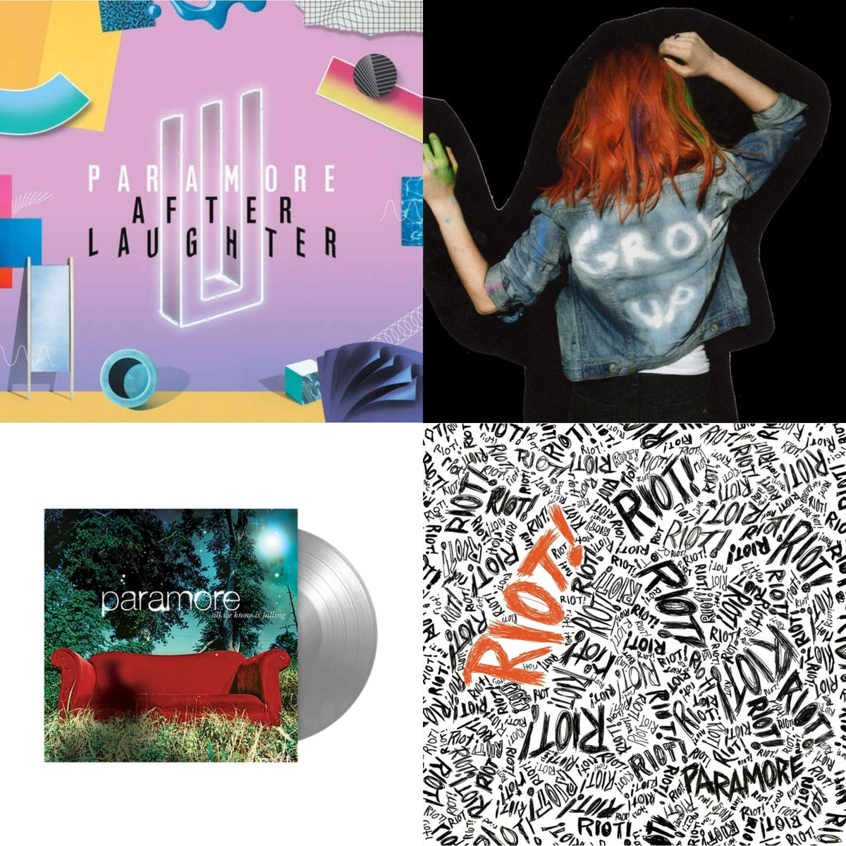 Paramore (2LP) & All We Know Is Falling (Silver LP Vinyl) & Riot! (Fbr 25Th Anniversary Edtion/Silver LP Vinyl) & After Laughter (Black & White Marble LP Vinyl/Dl Card) (I)