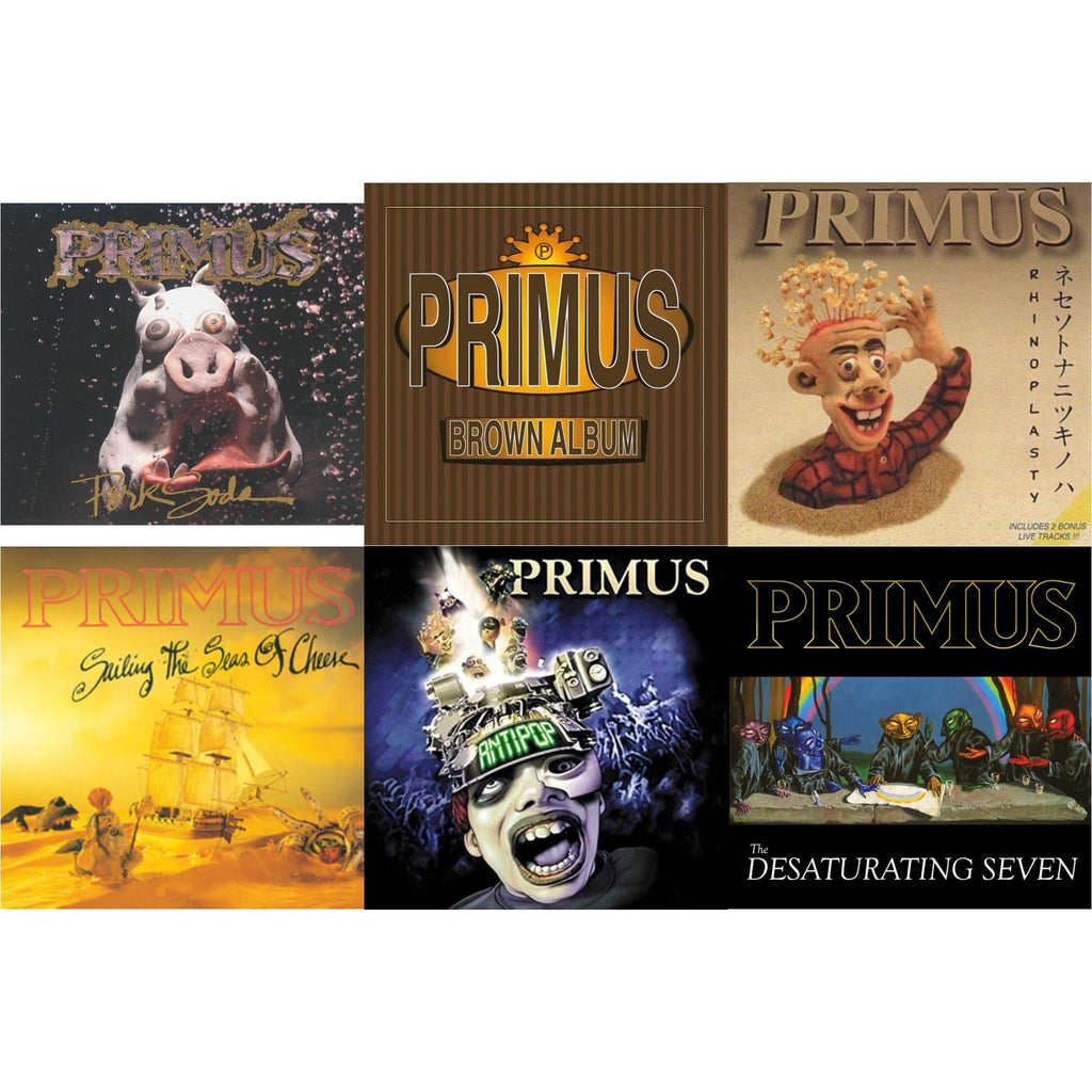 Primus - Pork Soda (2 LP) & Brown Album (2LP) & Rhinoplasty (2 LP) & Sailing Seas Of Cheese & Antipop (2 LP) & Desaturating Seven (7Th Anniversary) (Midnight Rainbow Splatter LP Vinyl)