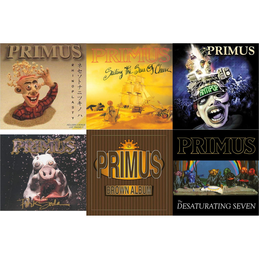Primus - Rhinoplasty (2 LP) & Sailing Seas Of Cheese & Antipop (2 LP) & Pork Soda (2 LP) & Brown Album (2LP) & Desaturating Seven (7Th Anniversary) (Midnight Rainbow Splatter LP Vinyl)