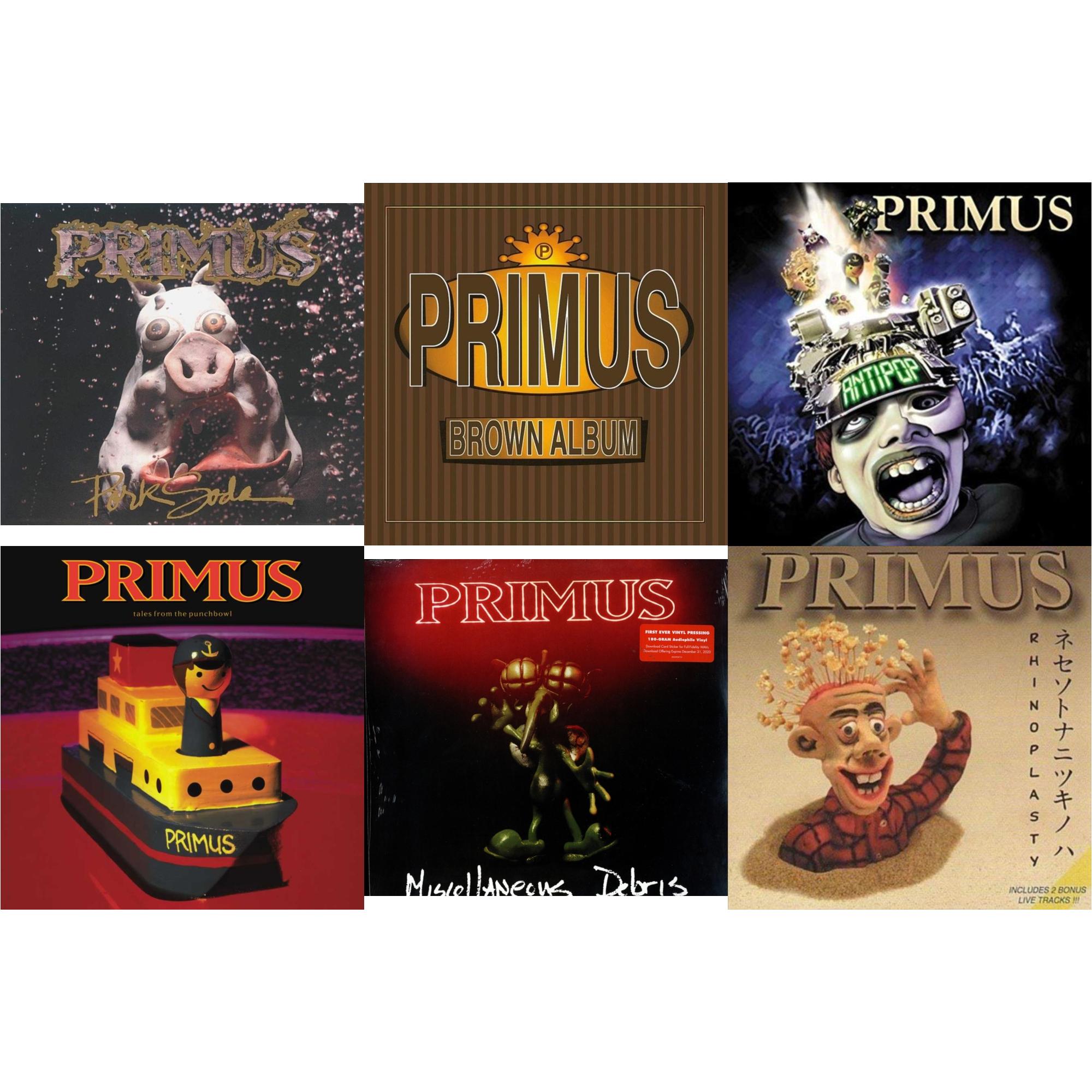 Primus - Pork Soda (2 LP) & Brown Album (2LP) & Antipop (2 LP) & Tales From The Punchbowl (2LP) & Miscellaneous Debris & Rhinoplasty (2 LP)