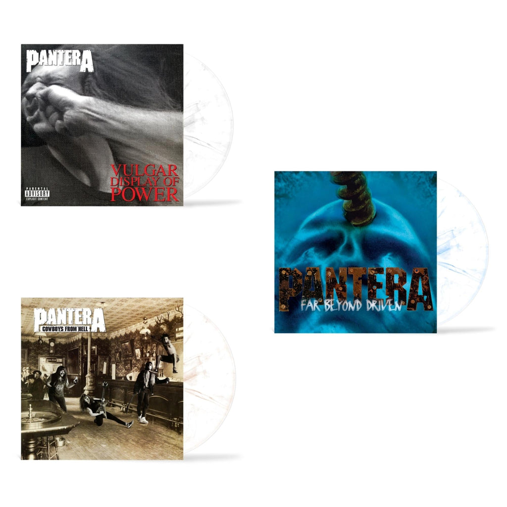 Far Beyond Driven (Marbled Yellow LP Vinyl) & Cowboys From Hell (Marbled Brown LP Vinyl) (I) & Vulgar Display Of Power (Marbled Black/Grey LP Vinyl) (I)