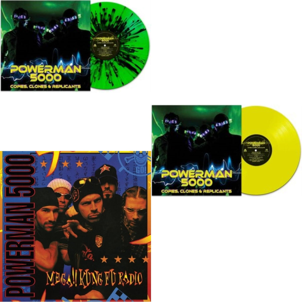 Mega!! Kung Fu Radio (Blue With Black Swirl LP Vinyl) & Copies, Clones & Replicants (Green/Black Splatter LP Vinyl) & Copies, Clones & Replicants (Yellow LP Vinyl)