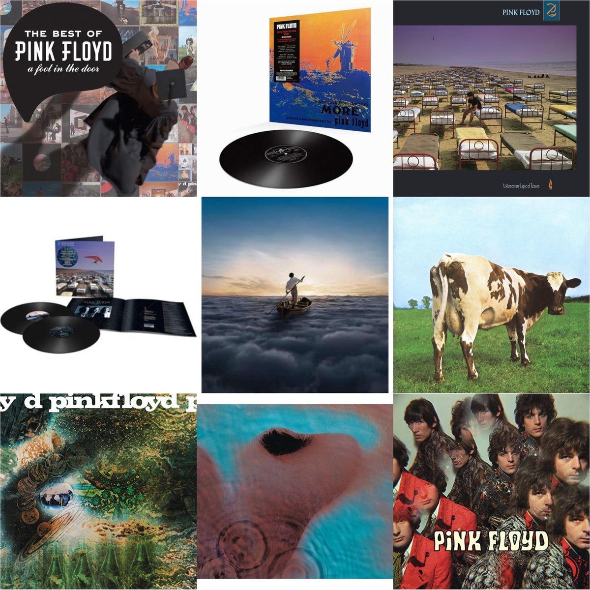 Pink Floyd - Momentary Lapse Of Reason (Remixed & Updated) (2LP) & Endless River (2LP/180G) & Piper At The Gates Of Dawn (180G/2016 Version) & Saucerful Of Secrets (180G) & More (180G) & Atom Heart Mother (180G/Gatefold/2016 Version) & Meddle