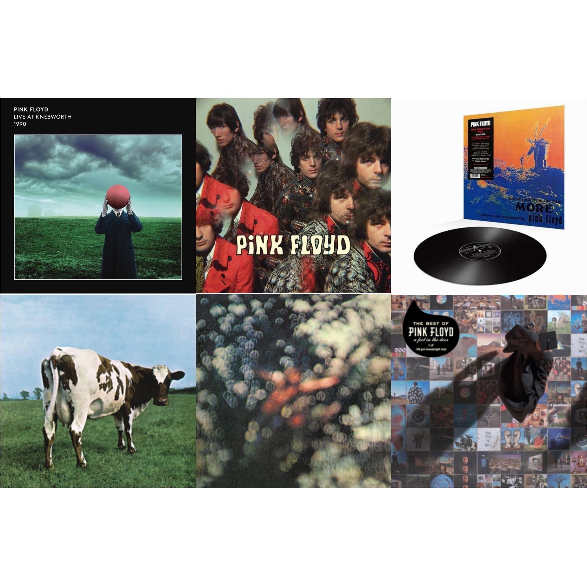 Live At Knebworth 1990 (2LP/180G/45 RPM) & Piper At The Gates Of Dawn (Mono Version) & More (180G) & Atom Heart Mother (180G/Gatefold/2016 Version) & Obscured By Clouds (180G/2016 Version) & Best Of Pink Floyd: A Foot In Door (2LP/180G Vinyl)