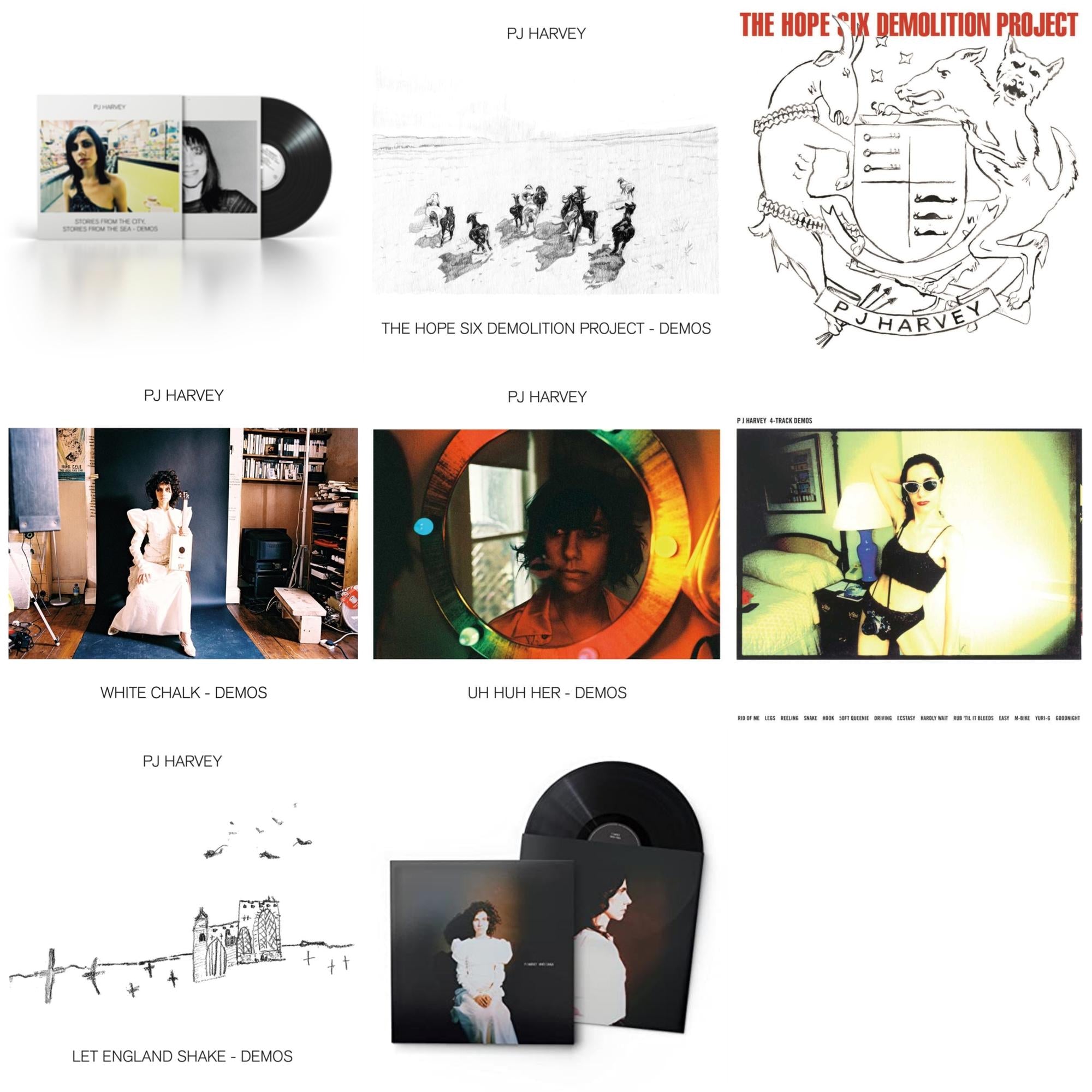 Pj Harvey - Uh Huh Her (Demos) & White Chalk & White Chalk (Demos) & Let England Shake - Demos & Hope Six Demolition Project & Hope Six Demolition Project - Demos & 4-Track Demos & Stories From The City, Stories From The Sea - Demos - LP Vinyl Bundle