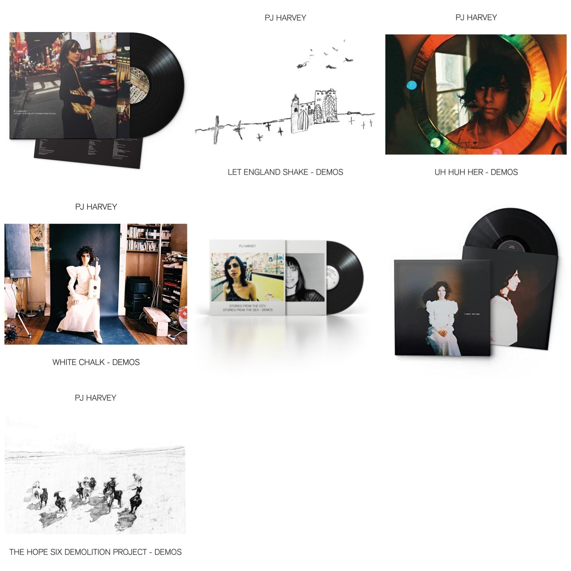 Pj Harvey - Uh Huh Her (Demos) & White Chalk & White Chalk (Demos) & Let England Shake - Demos & Hope Six Demolition Project - Demos & Stories From The City, Stories From The Sea & Stories From The City, Stories From The Sea - Demos - LP Vinyl Bundle