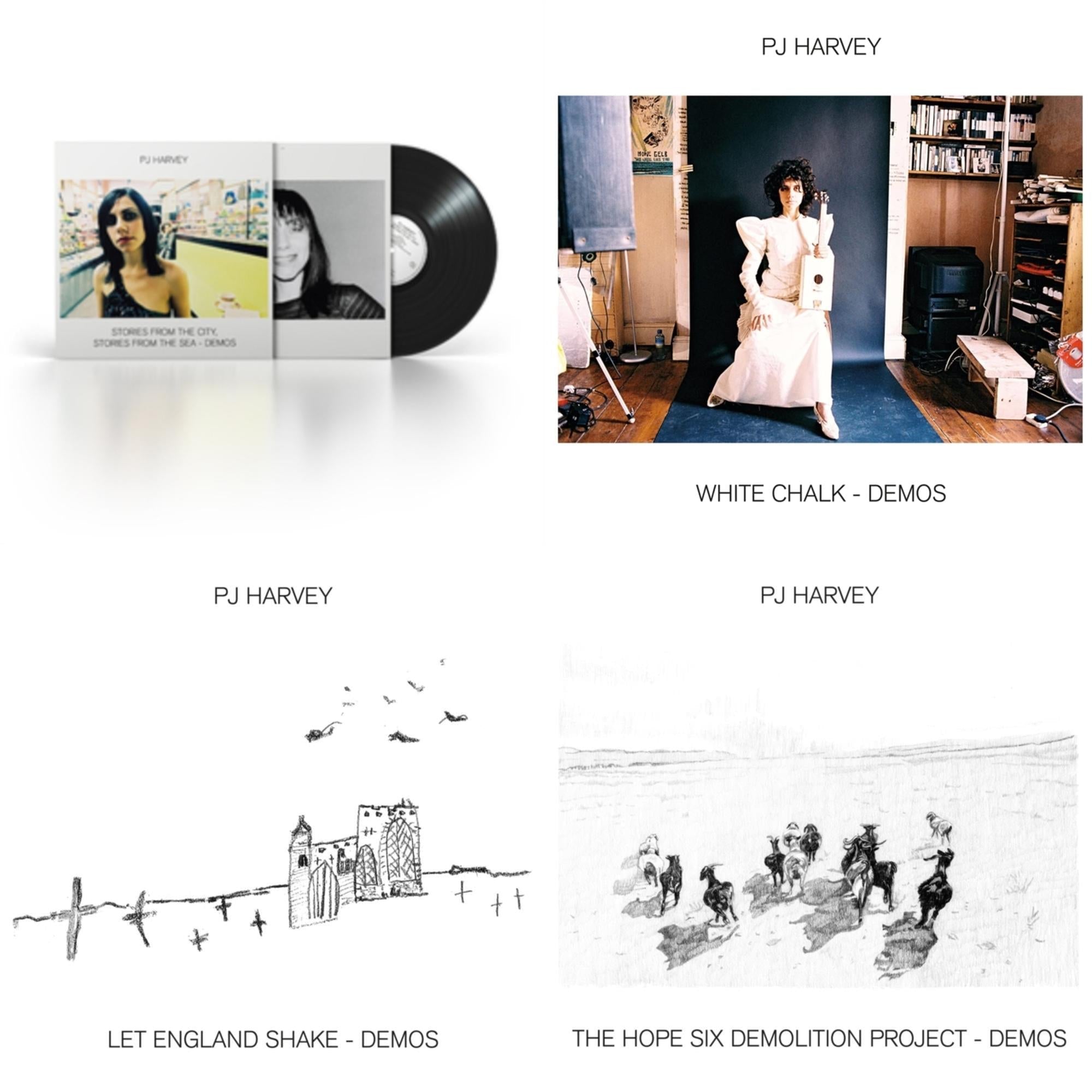 Pj Harvey - White Chalk (Demos) & Let England Shake - Demos & Hope Six Demolition Project - Demos & Stories From The City, Stories From The Sea - Demos - LP Vinyl Bundle