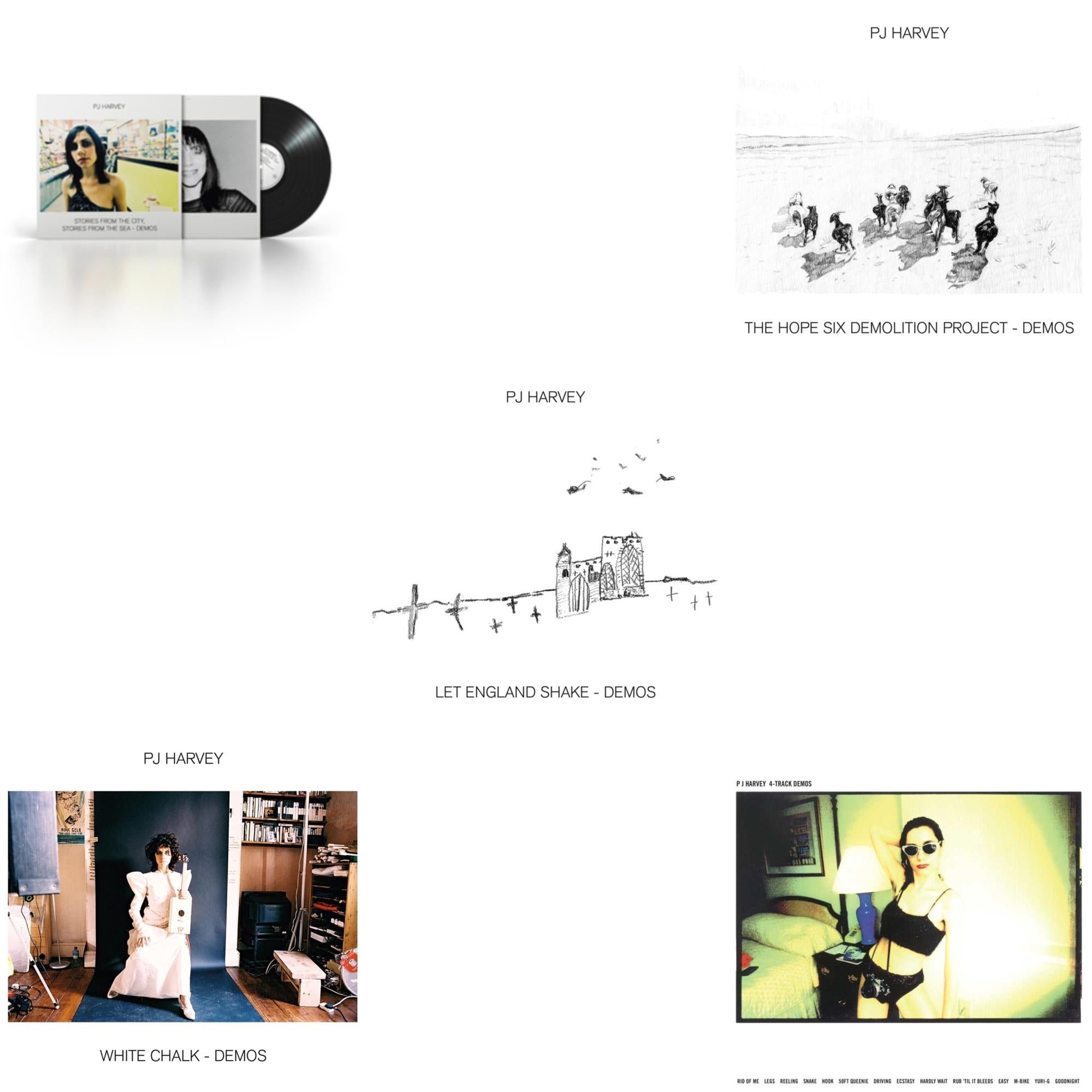 Pj Harvey - White Chalk (Demos) & Let England Shake - Demos & Hope Six Demolition Project - Demos & 4-Track Demos & Stories From The City, Stories From The Sea - Demos - LP Vinyl Bundle