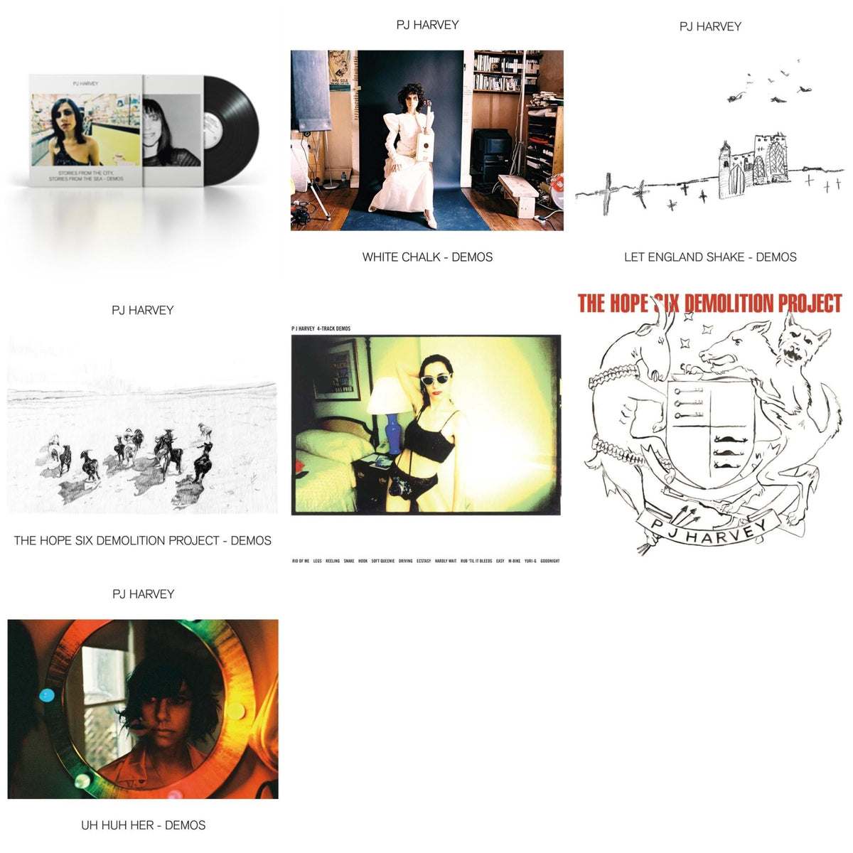 Pj Harvey - Stories From The City, Stories From The Sea - Demos & White Chalk (Demos) & Let England Shake - Demos & Hope Six Demolition Project - Demos & 4-Track Demos & Hope Six Demolition Project & Uh Huh Her (Demos) - LP Vinyl Bundle