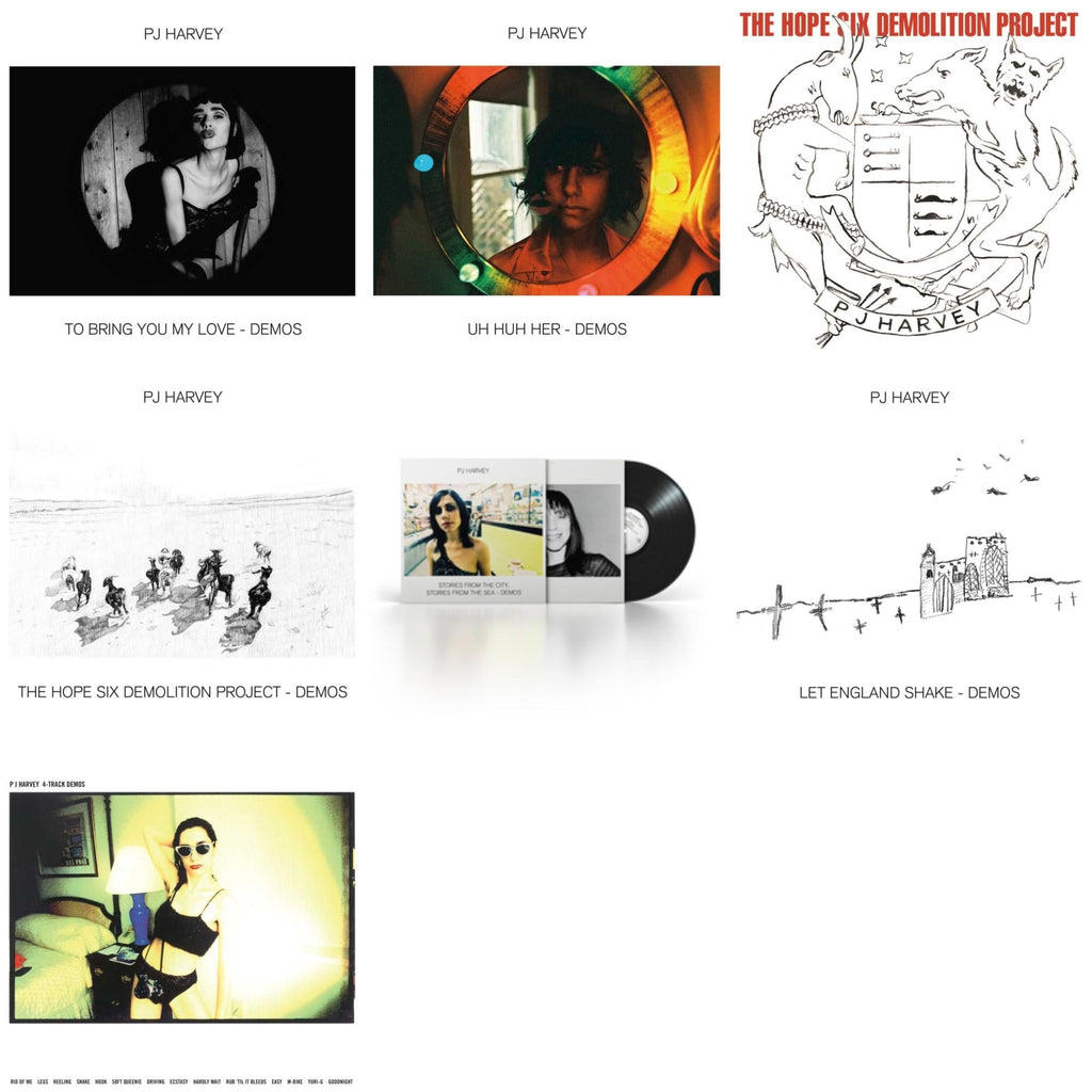 Pj Harvey - Uh Huh Her (Demos) & Let England Shake - Demos & Hope Six Demolition Project & Hope Six Demolition Project - Demos & 4-Track Demos & To Bring You My Love - Demos & Stories From The City, Stories From The Sea - Demos - LP Vinyl Bundle
